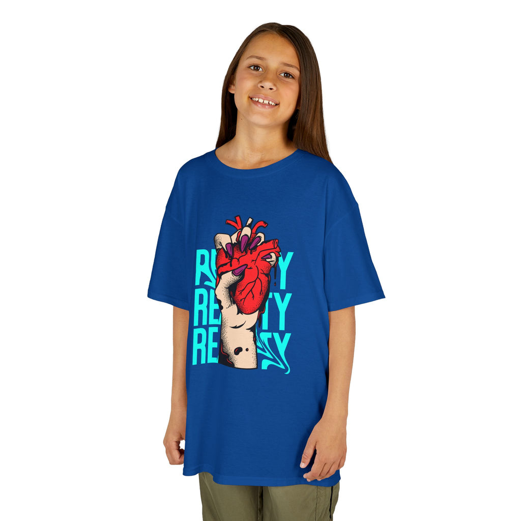 Youth Graphic Tee with Heart Design, Perfect Gift for Kids, Fun Everyday Wear, Unique Birthday Present, Heartfelt T-Shirt