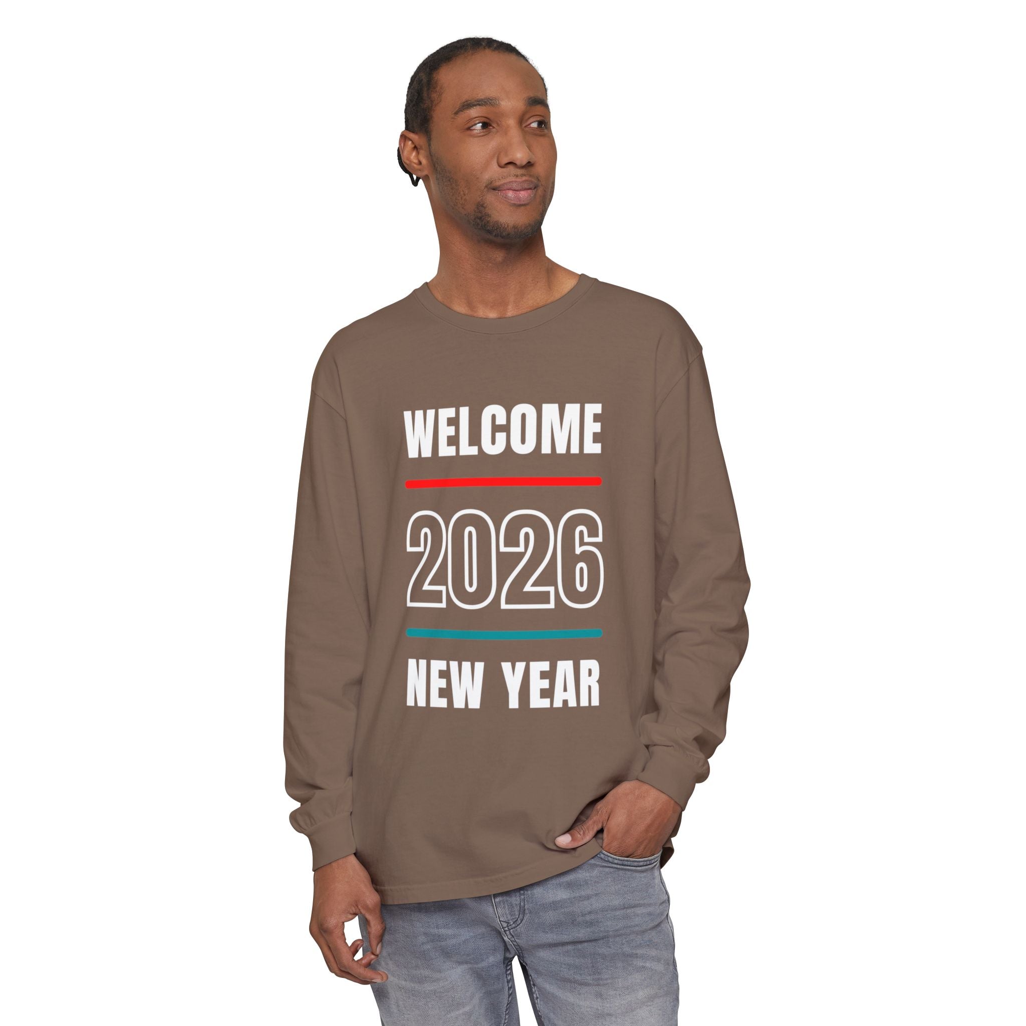2026 New Year Long Sleeve T-Shirt | Unisex Cotton Tee for Celebration, Holiday Gift, Festive Apparel, Casual Wear