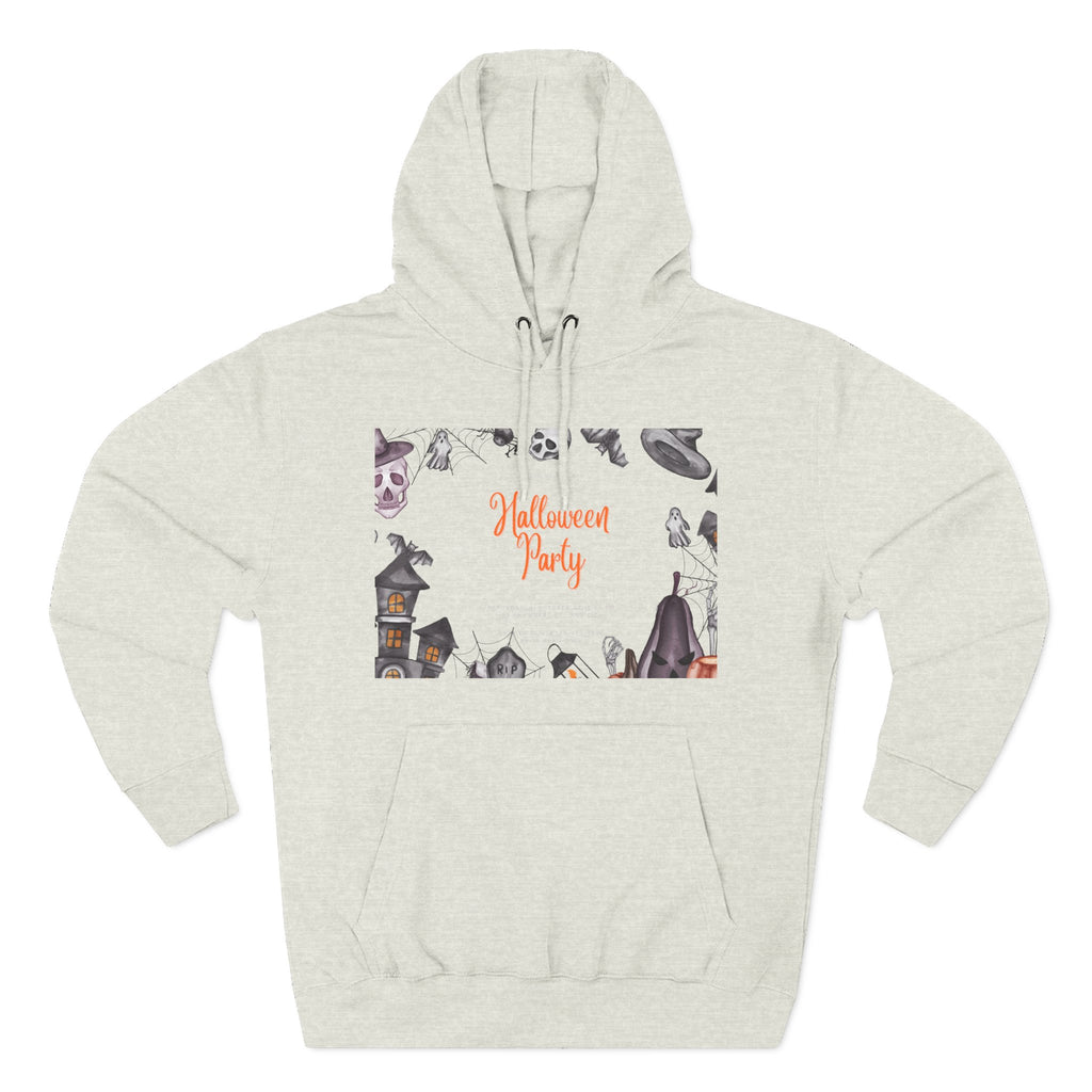 Halloween Party Fleece Hoodie, Cozy Halloween Sweatshirt, Perfect for Fall Celebrations, Great Gift for Autumn Lovers, Spooky Vibes Hoodie