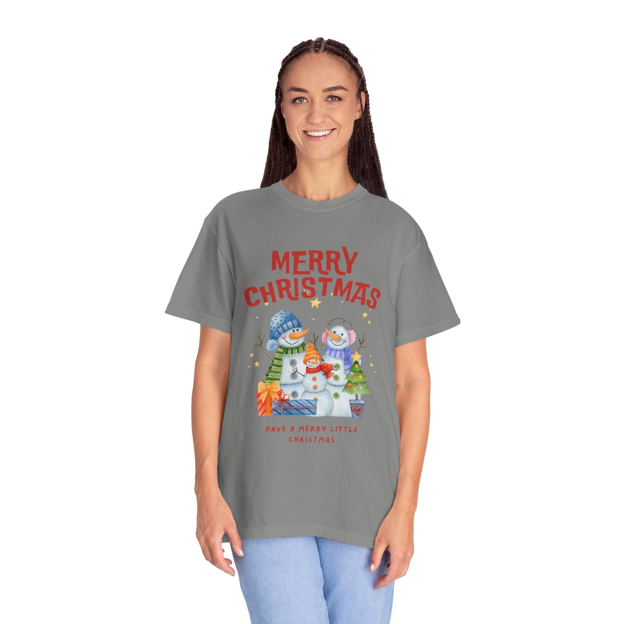 Merry Christmas Unisex Garment-Dyed T-shirt, Cozy Holiday Tee, Festive Winter Apparel, Christmas Gift, Seasonal Fashion