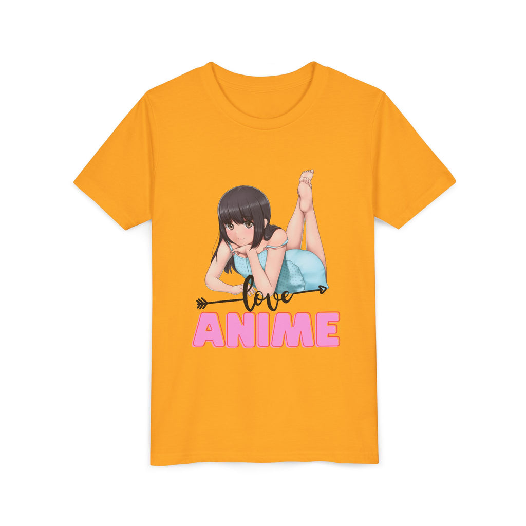 Anime Love Youth Tee, Kids' Anime Shirt, Manga Fans Gift, Cute Youth T-Shirt, Kawaii Apparel for Kids, Anime Enthusiasts Tee