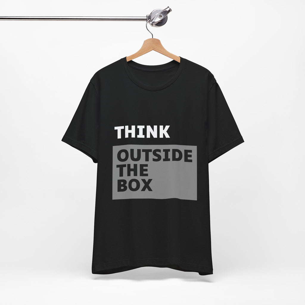 Think Outside the Box Unisex Tee, Short Sleeve T-shirt, Unique Design Shirt, Creative Tee, Unisex Graphic Tee