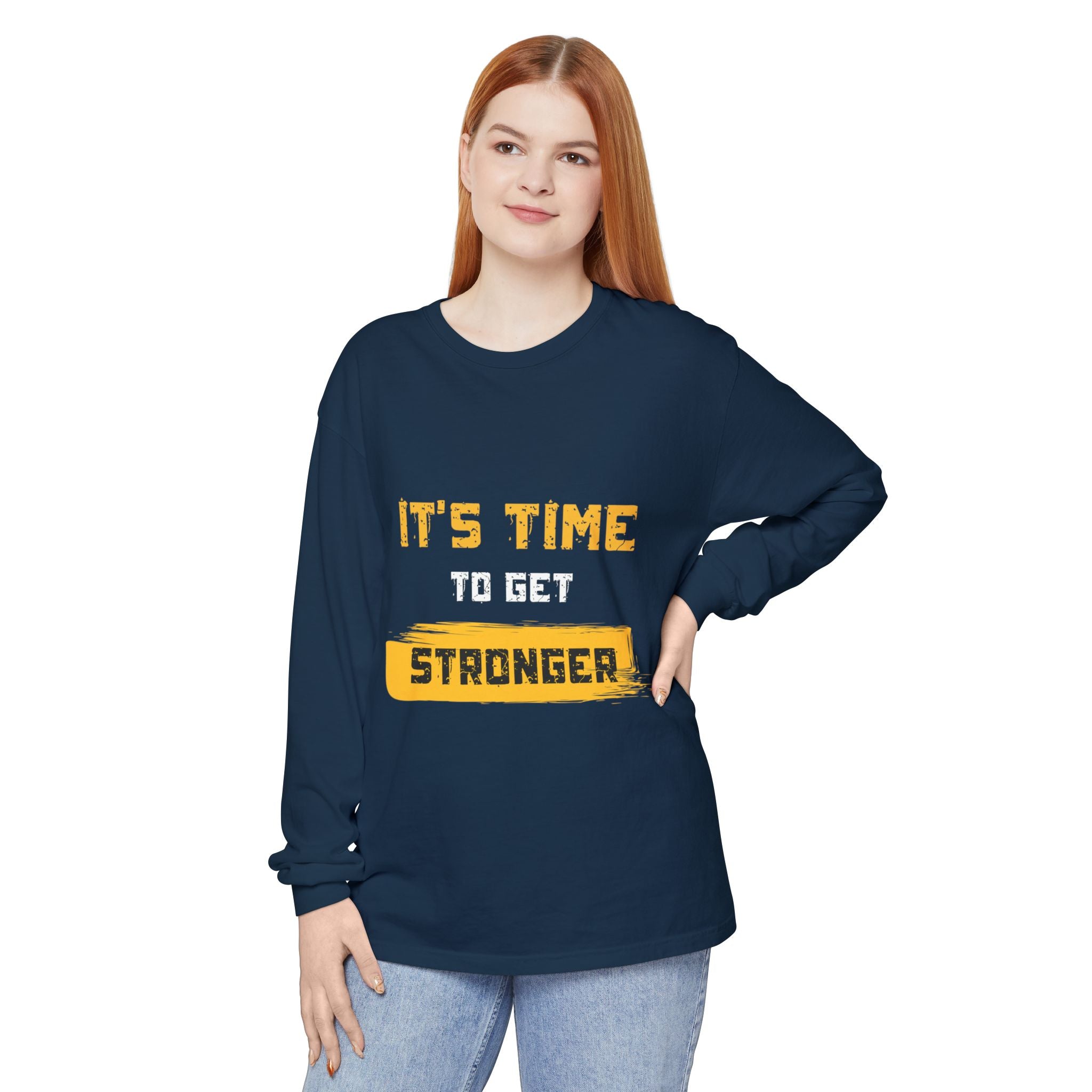 Unisex Motivational Long Sleeve Tee - 'It's Time Stronger' - Perfect Gift for Fitness Lovers, Gym Attire, Casual Wear, Inspirational [...]