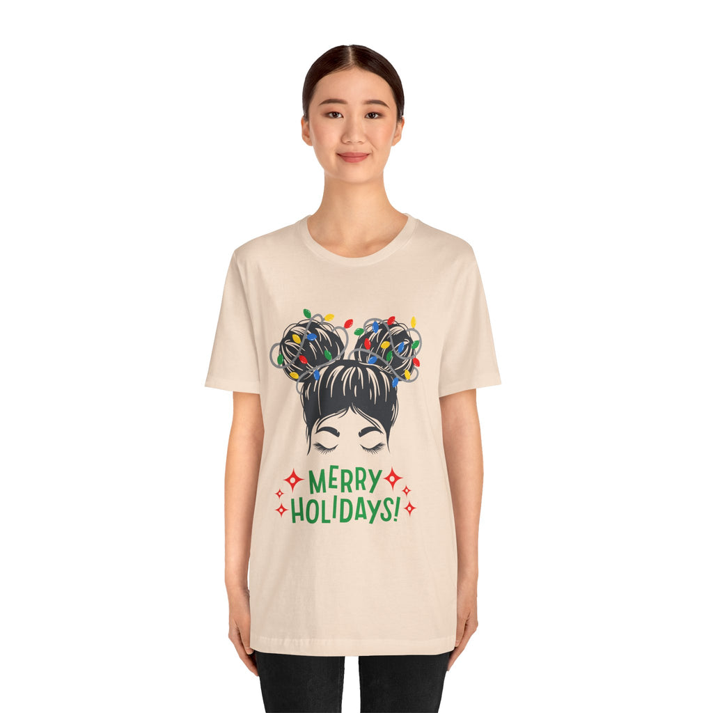 Festive Holiday Tee - Merry Holidays Graphic, Unisex Jersey Short Sleeve Shirt, Christmas Apparel, Seasonal Gift, Cozy Vibes