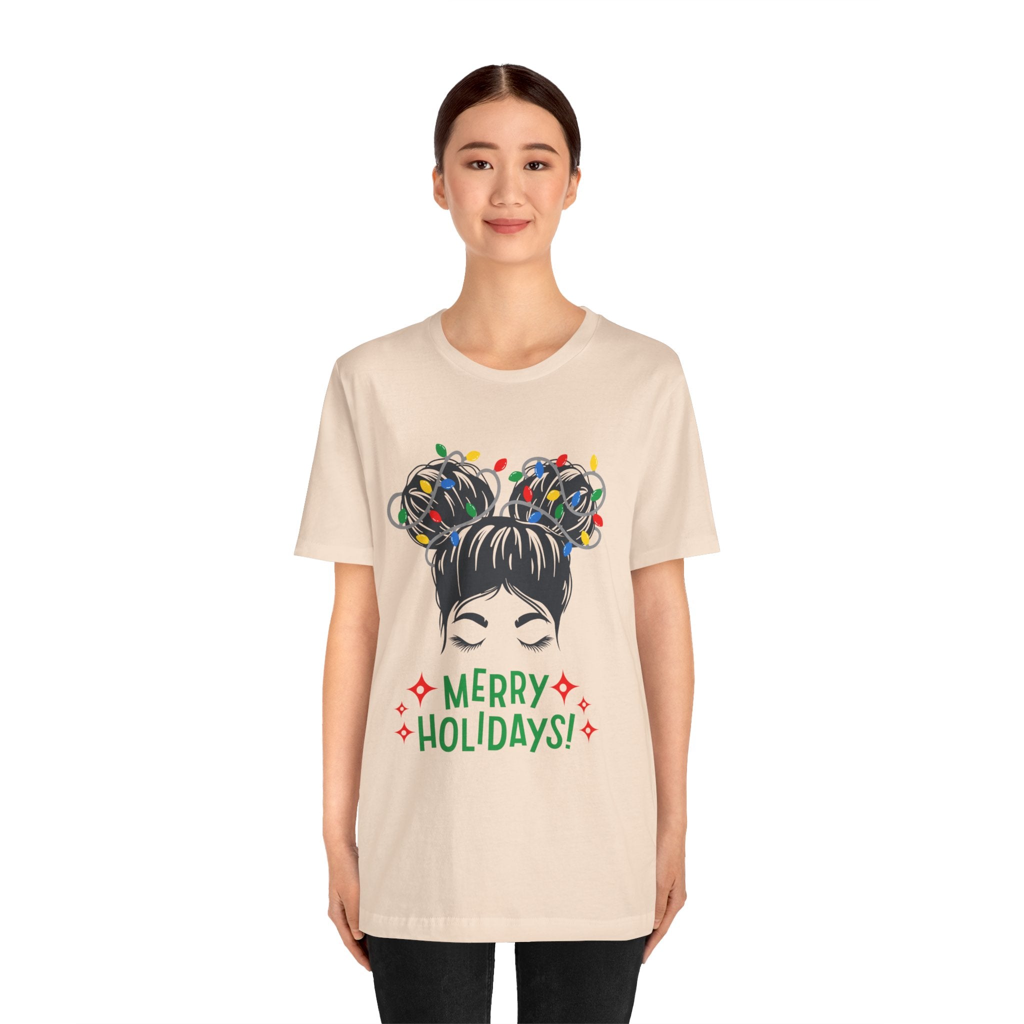 Festive Holiday Tee - Merry Holidays Graphic, Unisex Jersey Short Sleeve Shirt, Christmas Apparel, Seasonal Gift, Cozy Vibes