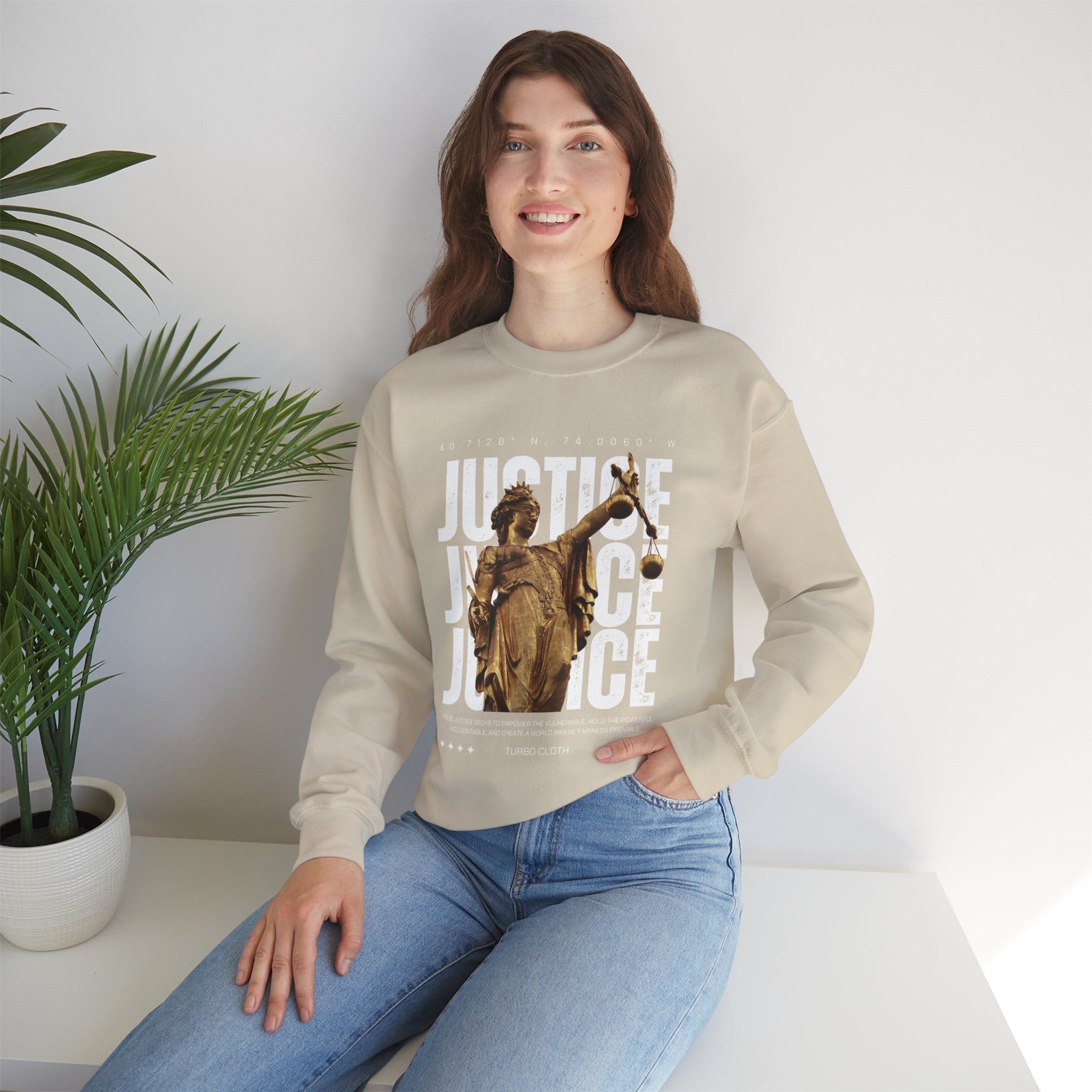 Justice-Themed Unisex Crewneck Sweatshirt | Statement Apparel for Activists, Social Justice, Casual Wear, Gifts, and Awareness
