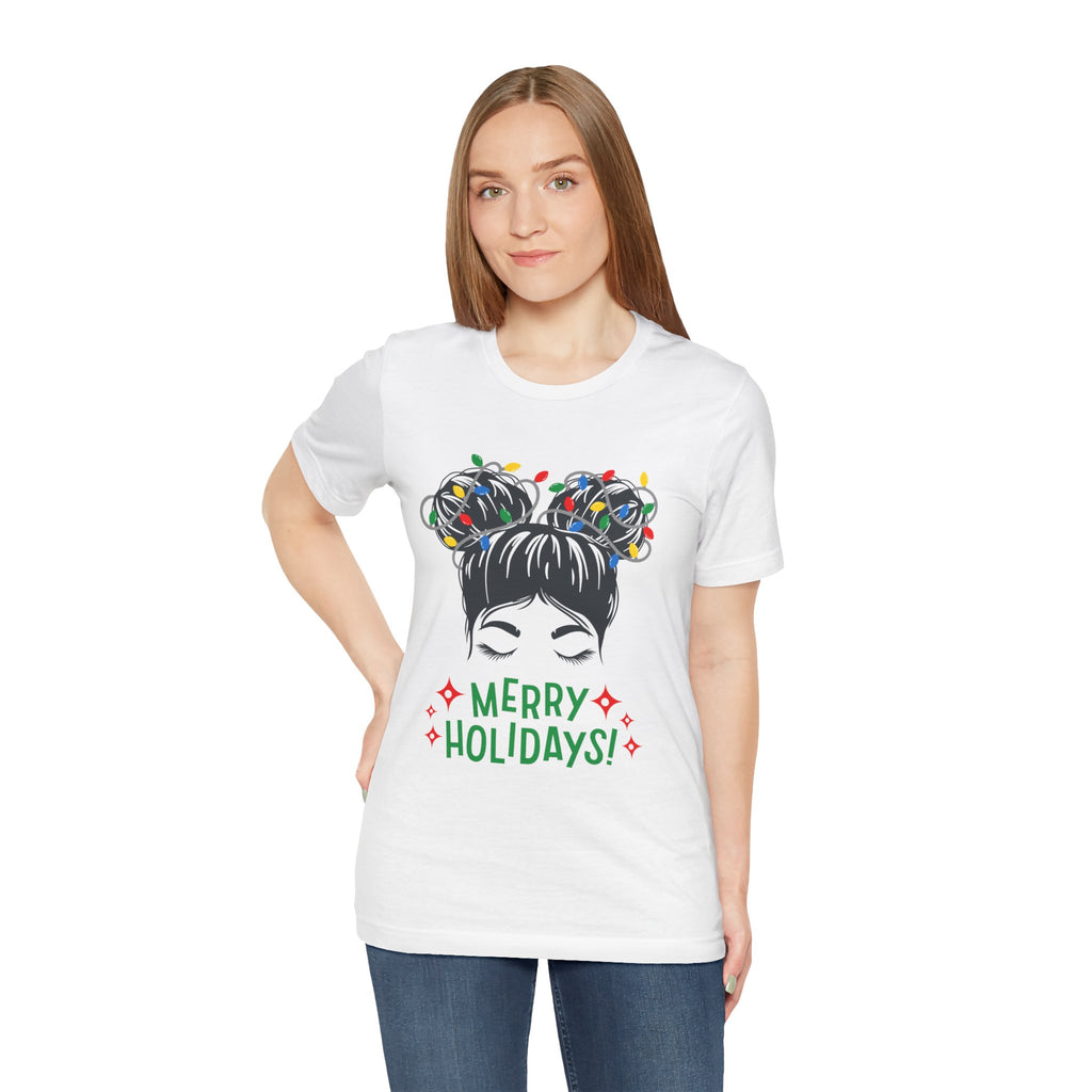 Festive Holiday Tee - Merry Holidays Graphic, Unisex Jersey Short Sleeve Shirt, Christmas Apparel, Seasonal Gift, Cozy Vibes