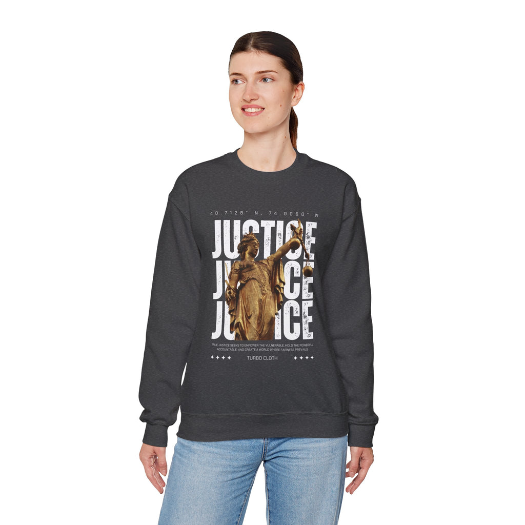 Justice-Themed Unisex Crewneck Sweatshirt | Statement Apparel for Activists, Social Justice, Casual Wear, Gifts, and Awareness