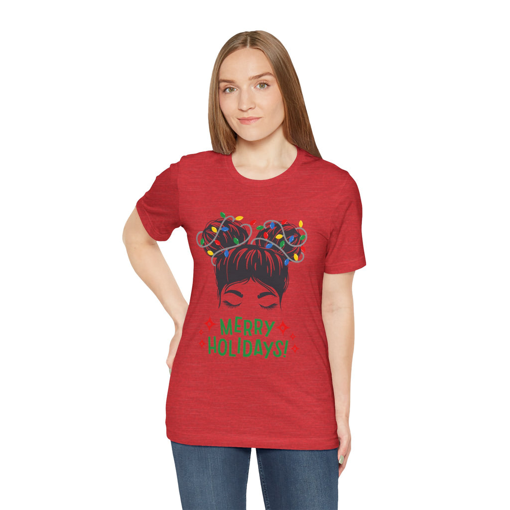Festive Holiday Tee - Merry Holidays Graphic, Unisex Jersey Short Sleeve Shirt, Christmas Apparel, Seasonal Gift, Cozy Vibes