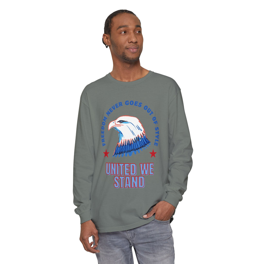 Patriotic Long Sleeve T-Shirt Perfect for Celebrating Holidays, Independence Days
