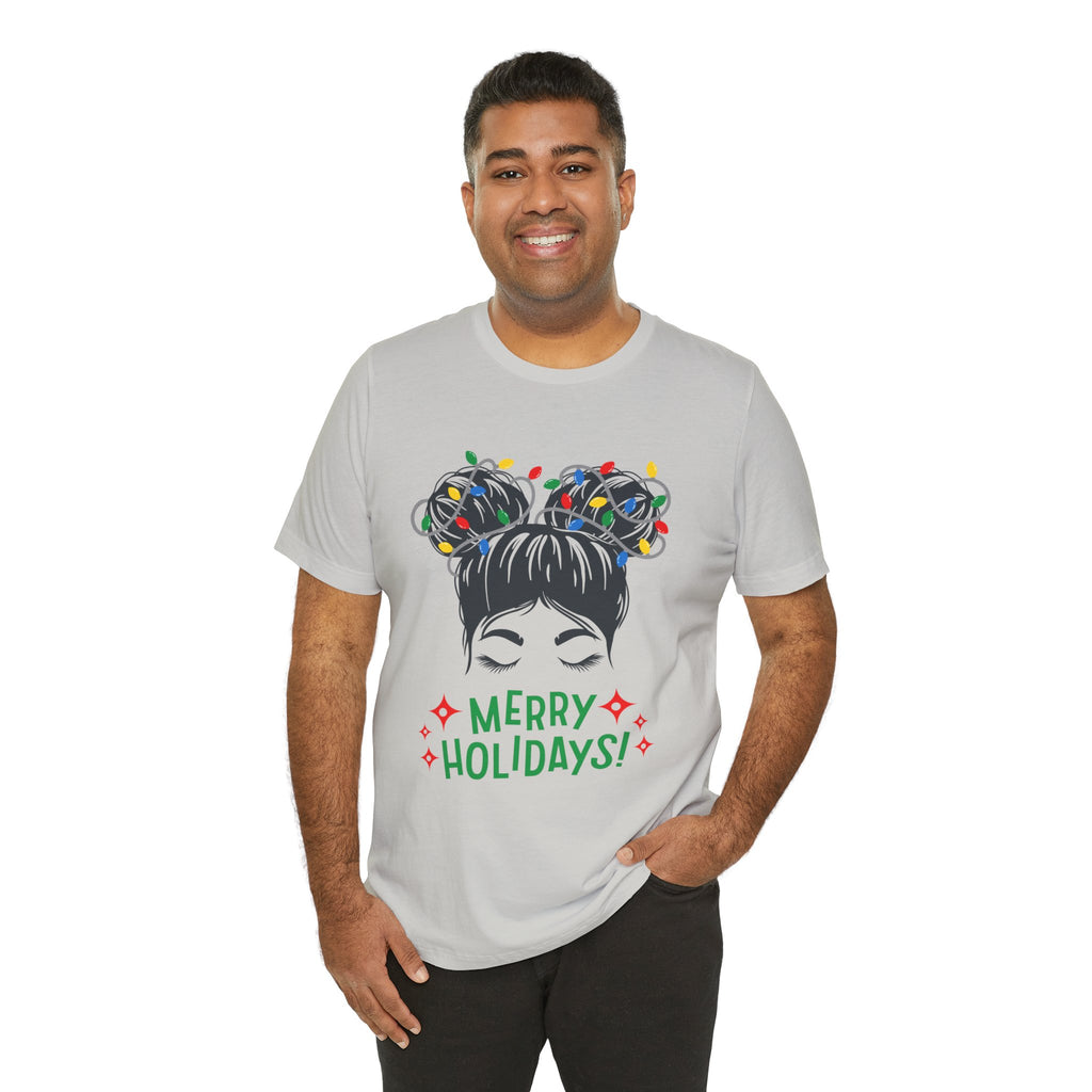 Festive Holiday Tee - Merry Holidays Graphic, Unisex Jersey Short Sleeve Shirt, Christmas Apparel, Seasonal Gift, Cozy Vibes