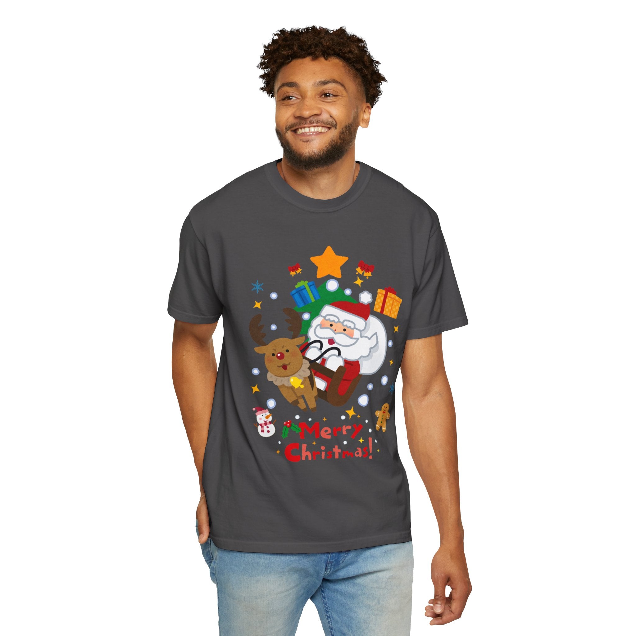 Festive Santa T-Shirt | Christmas Tee, Unisex Holiday Shirt, Merry Christmas Gift, Cute Design for Kids & Adults