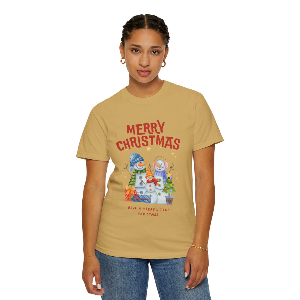 Merry Christmas Unisex Garment-Dyed T-shirt, Cozy Holiday Tee, Festive Winter Apparel, Christmas Gift, Seasonal Fashion