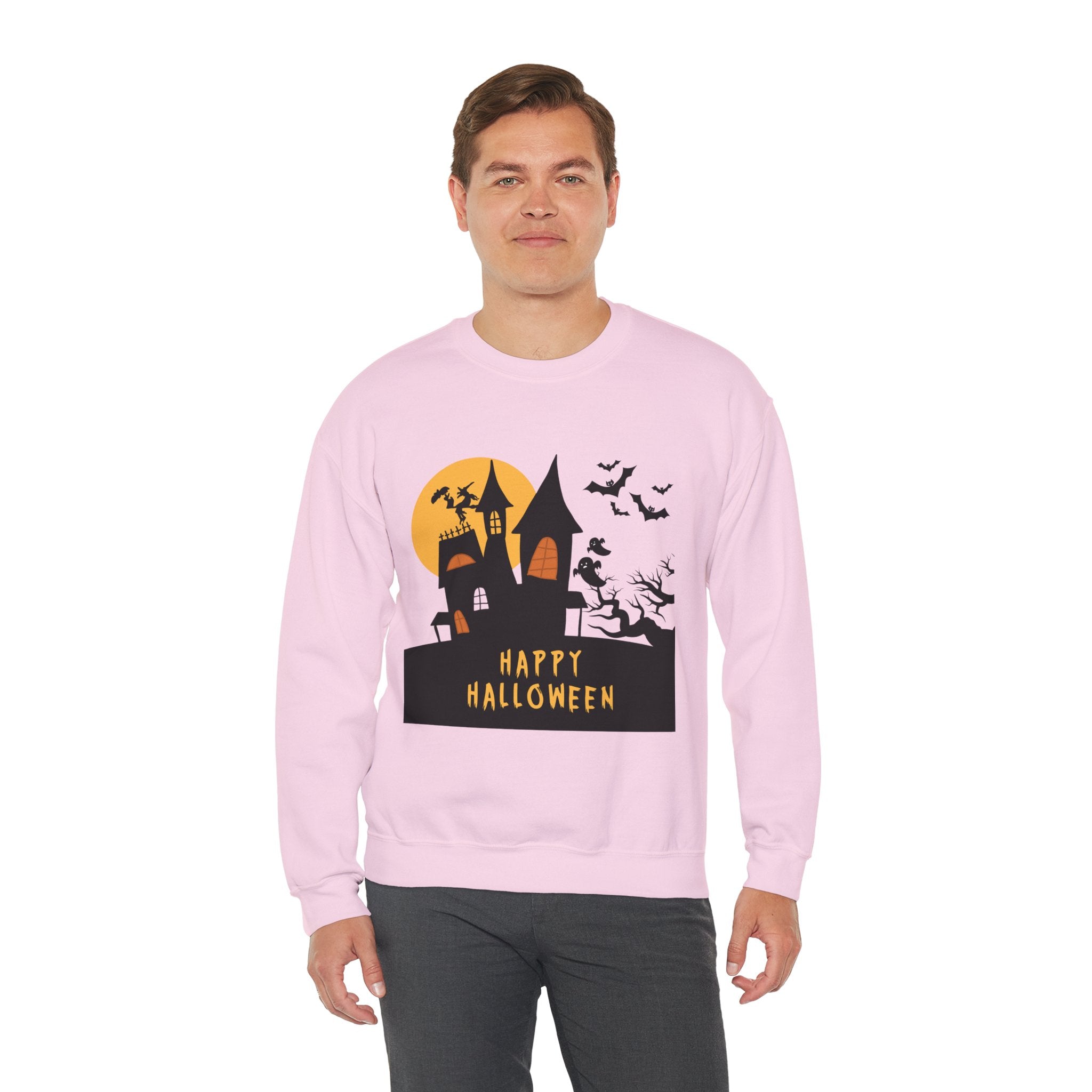 Halloween Haunted House Sweatshirt, Cozy Fall Wardrobe, Unisex Pullover, Spooky Season, Halloween Gift Idea, Festival Apparel