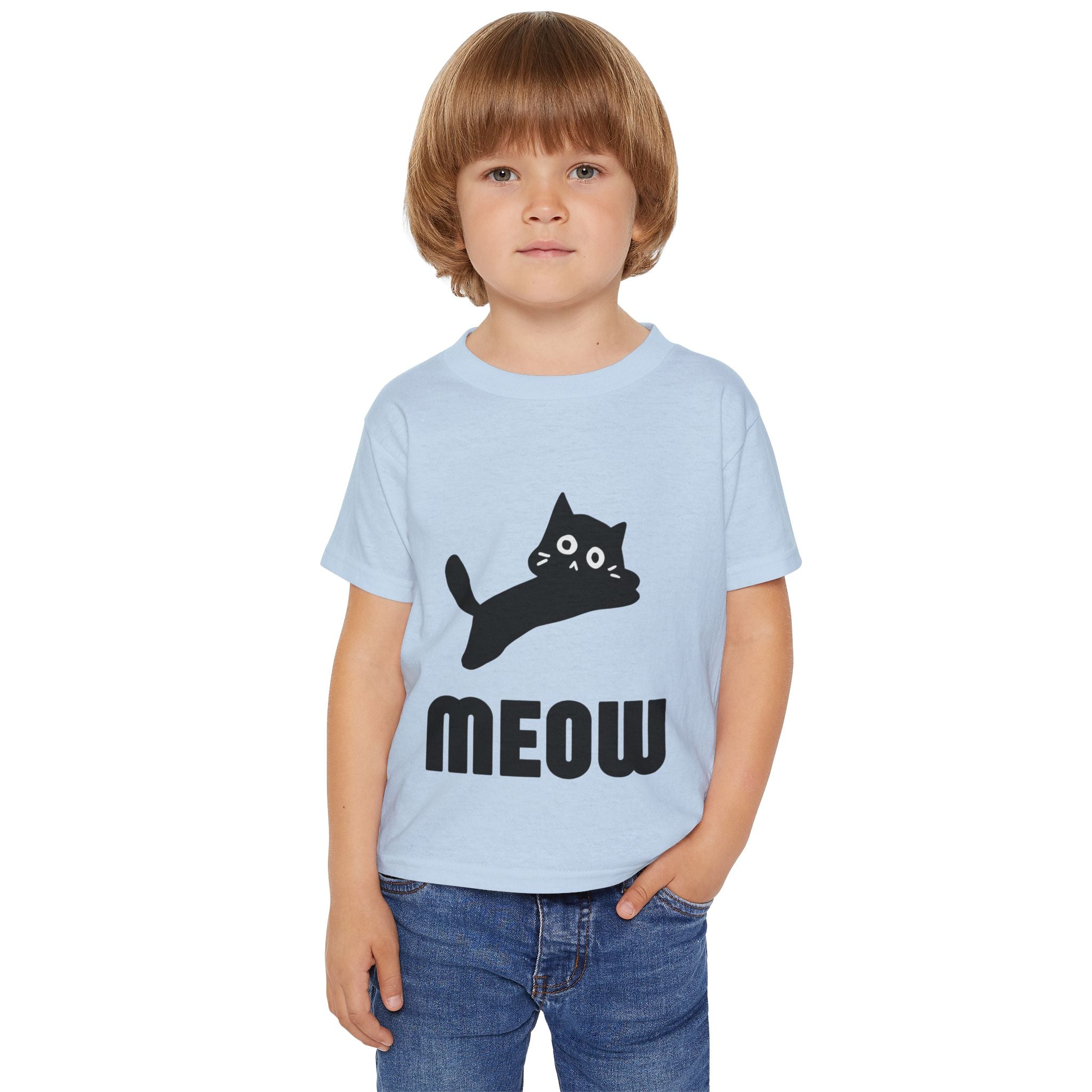 Cute Cat Meow Toddler T-shirt - Fun Kids Tee, Cat Lover Gift, Playful Outfit, Birthday Present, Everyday Wear