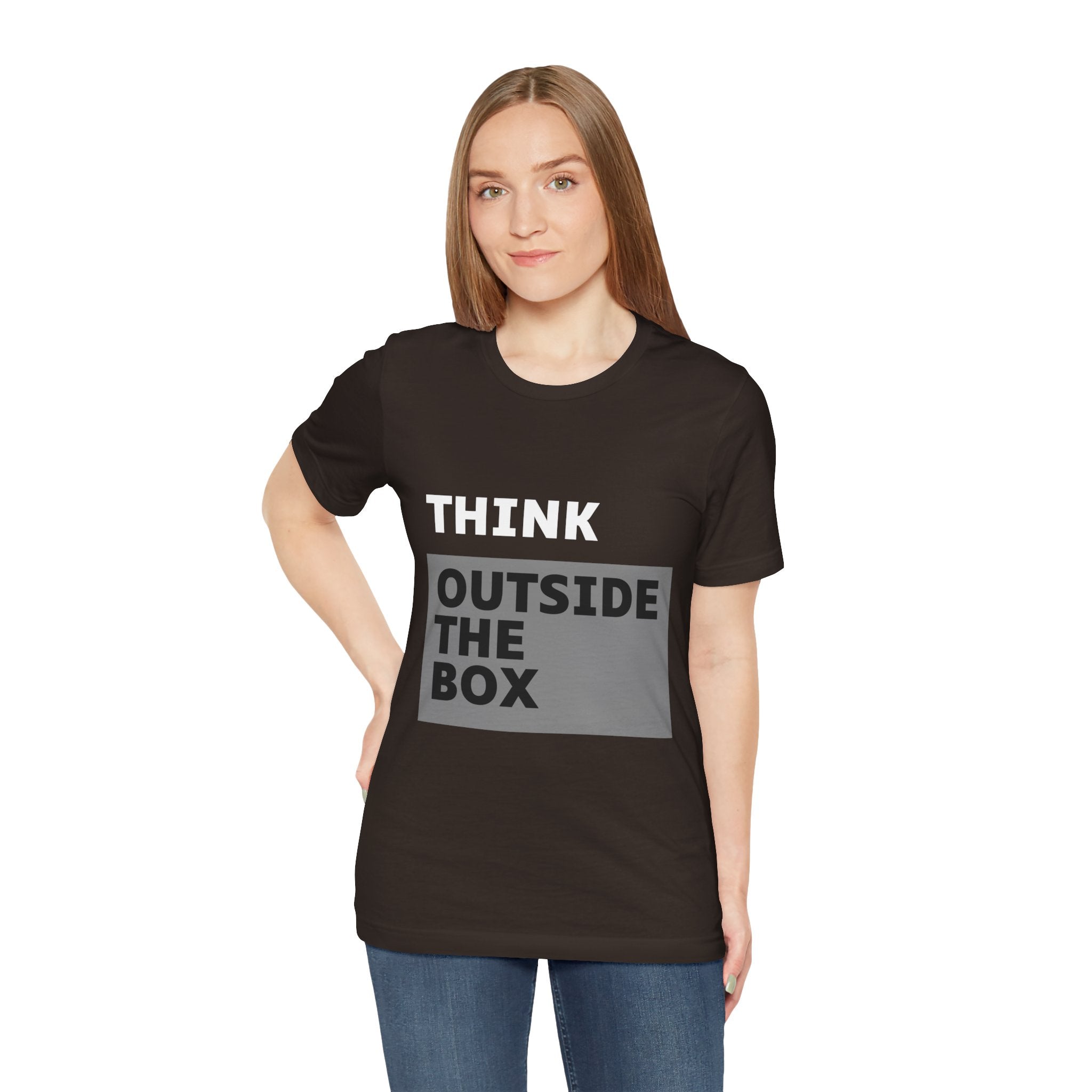 Think Outside the Box Unisex Tee, Short Sleeve T-shirt, Unique Design Shirt, Creative Tee, Unisex Graphic Tee