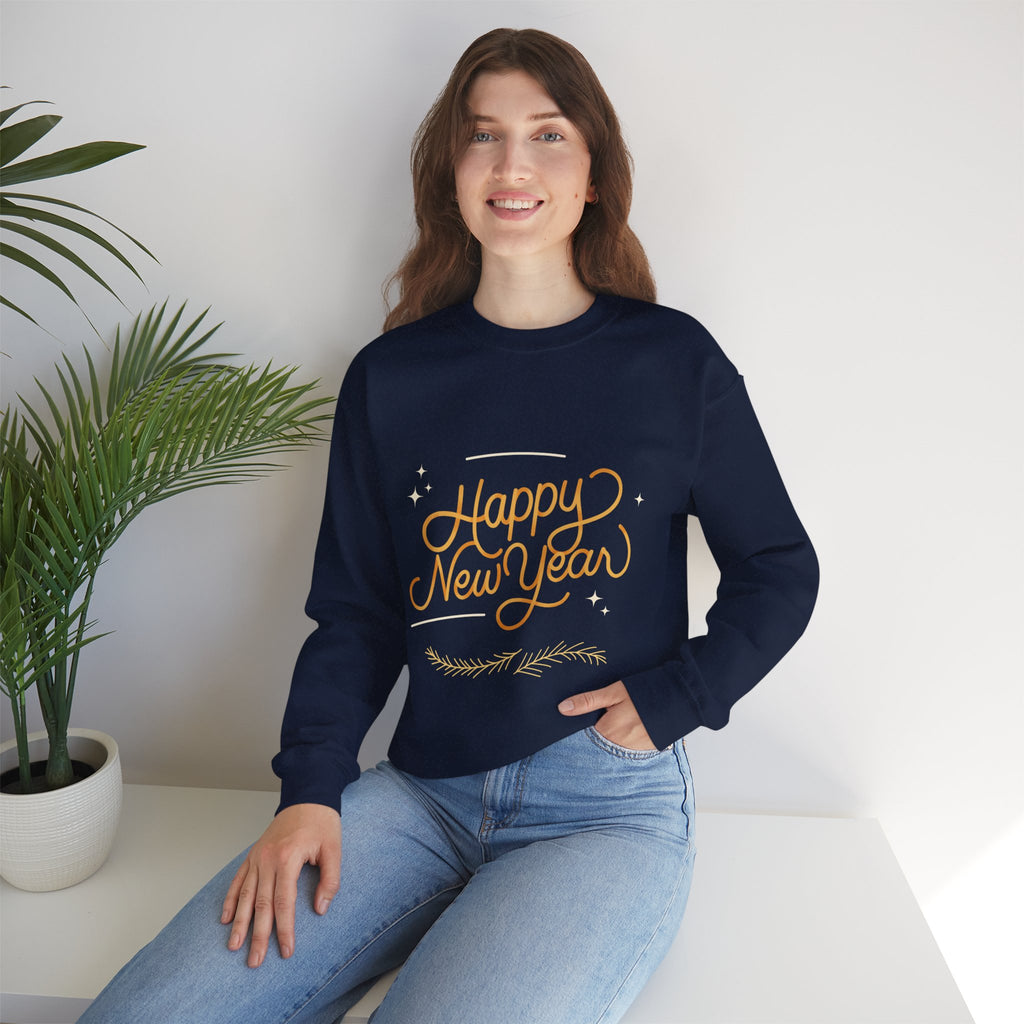 Happy New Year Unisex Crewneck Sweatshirt, Cozy Holiday Apparel, New Year Gift, Seasonal Fashion, Comfortable Sweater