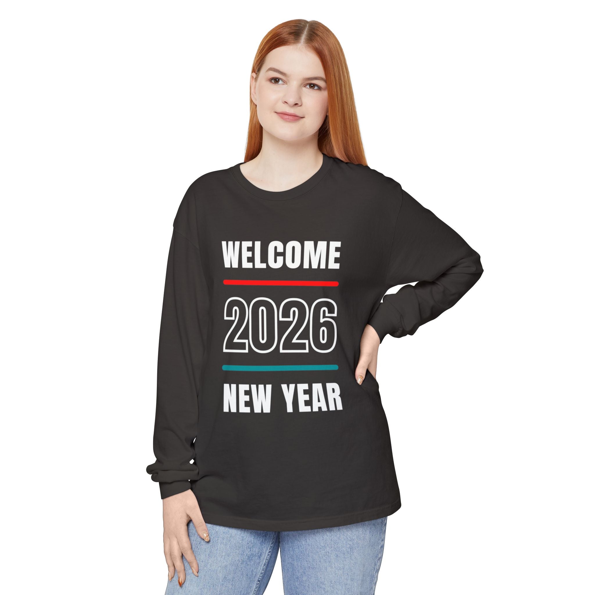2026 New Year Long Sleeve T-Shirt | Unisex Cotton Tee for Celebration, Holiday Gift, Festive Apparel, Casual Wear