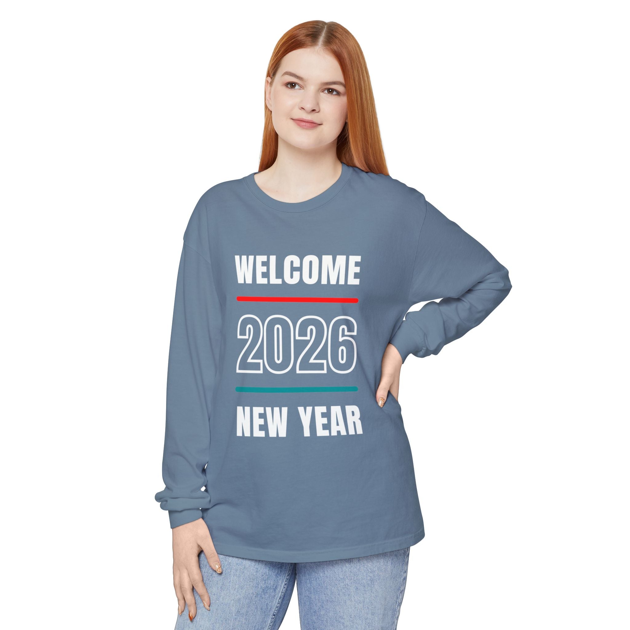 2026 New Year Long Sleeve T-Shirt | Unisex Cotton Tee for Celebration, Holiday Gift, Festive Apparel, Casual Wear