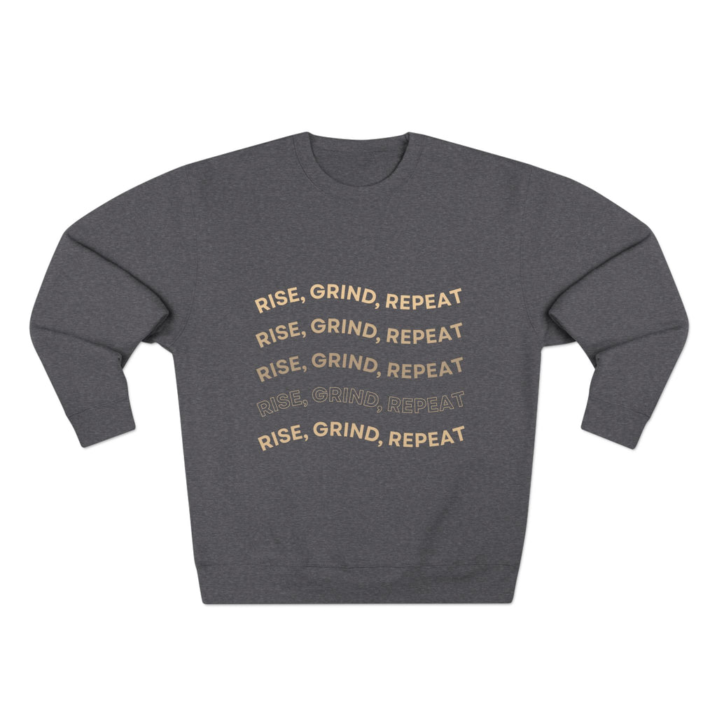 Rise, Grind, Repeat Sweatshirt | Cozy Motivational Crewneck | Perfect for Gym Lovers, Athletes, Gift for Friends, Casual Wear