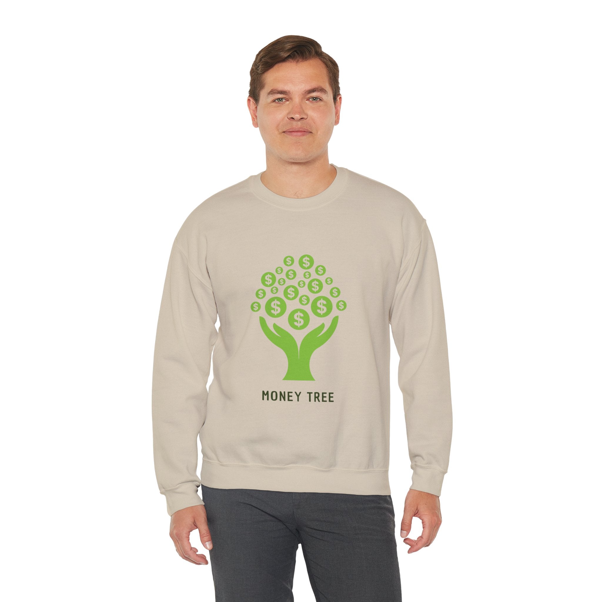 Money Tree Sweatshirt, Cozy Crewneck, Unisex Gift, Eco-Friendly Fashion, Perfect for Casual Wear, Gift for Him/Her