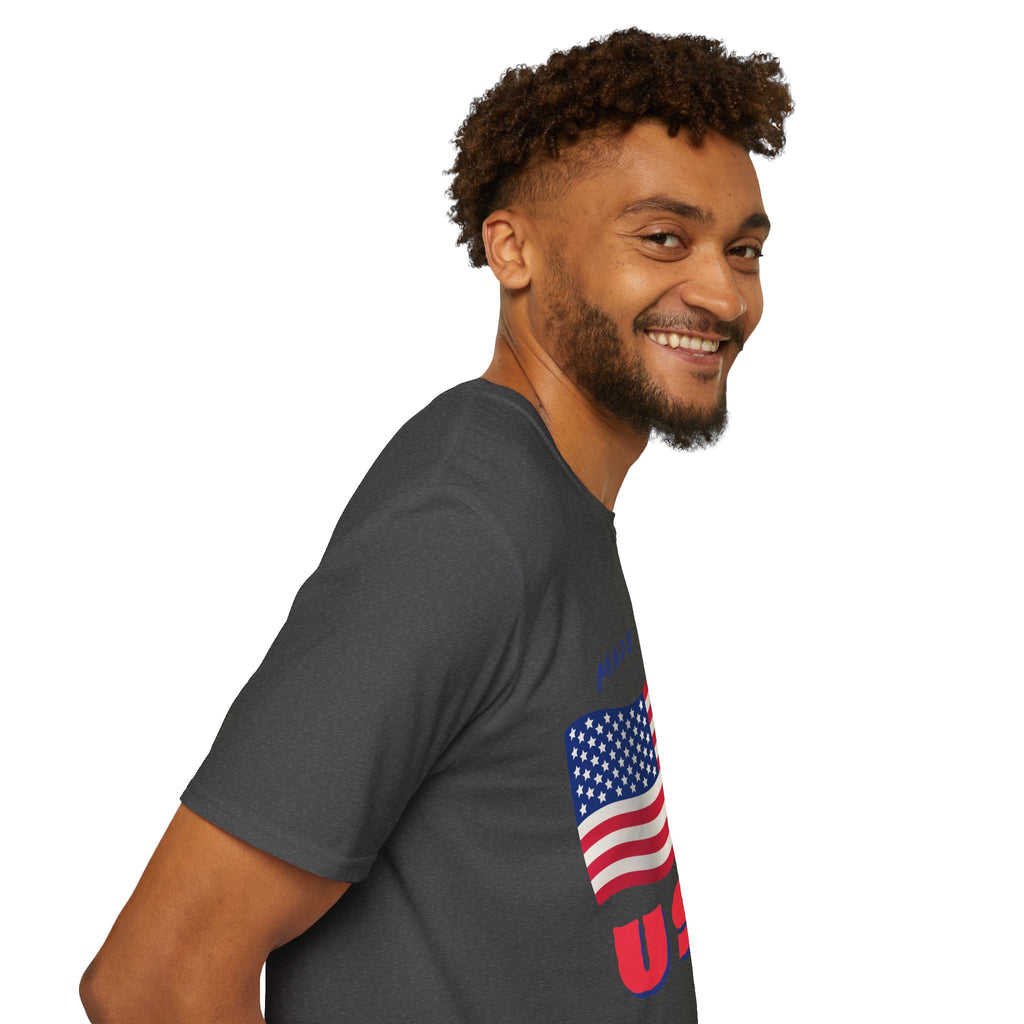 Patriotic Unisex T-Shirt, USA Flag Tee, Made in the USA Shirt, Independence Day Apparel, Gift for Veterans, Casual Wear