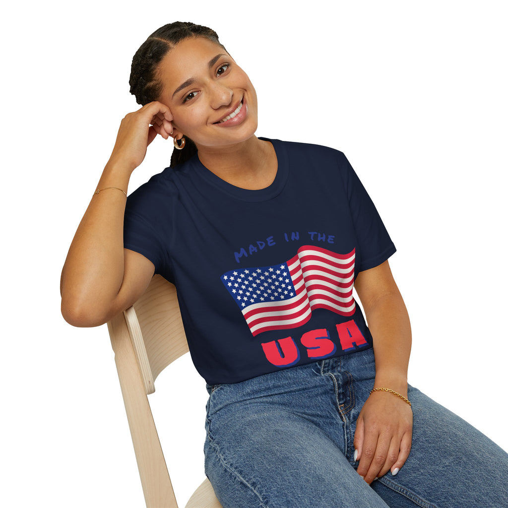 Patriotic Unisex T-Shirt, USA Flag Tee, Made in the USA Shirt, Independence Day Apparel, Gift for Veterans, Casual Wear