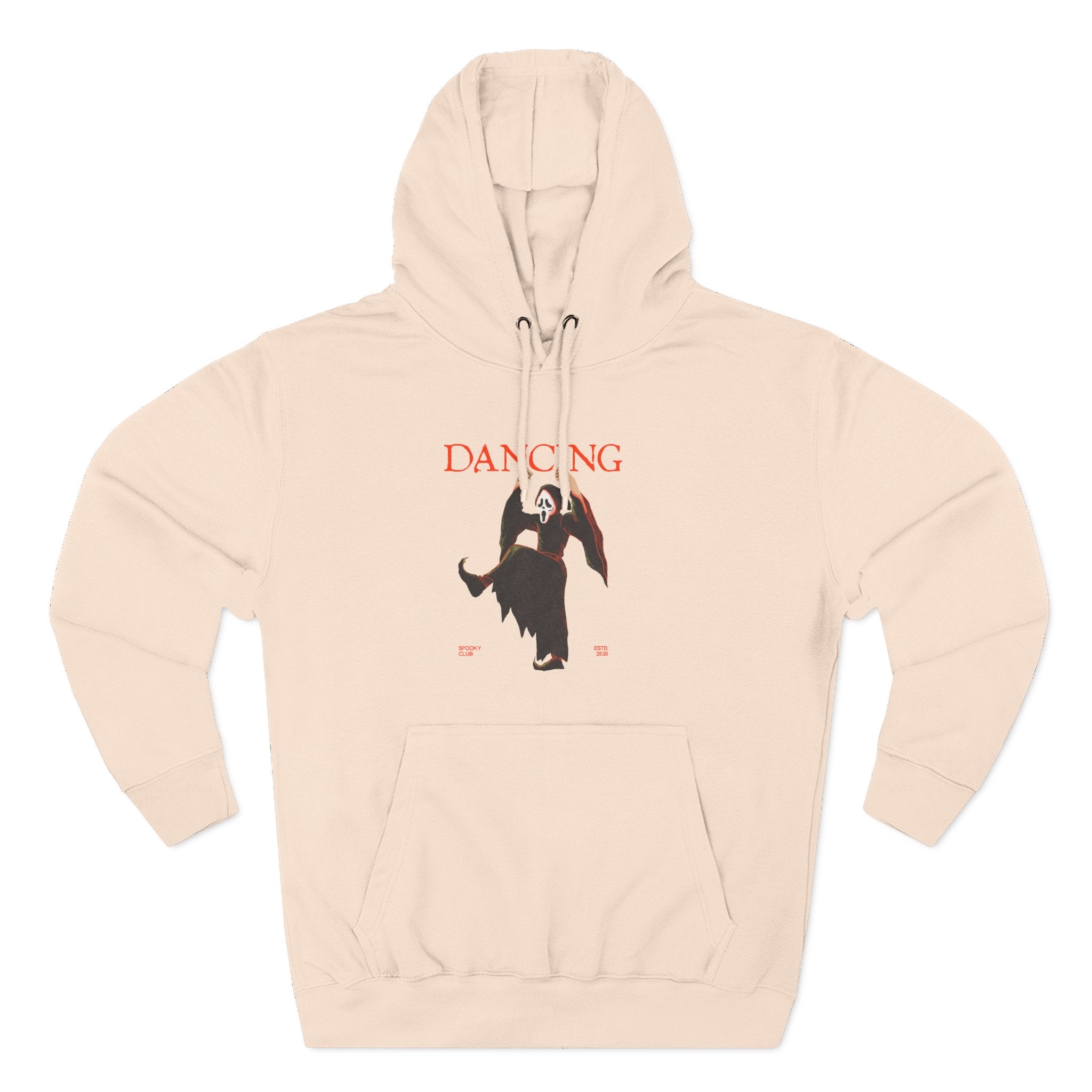 Dancing Ghost Fleece Hoodie - Cozy Halloween Sweater, Spooky Season Apparel, Perfect for Fall Celebrations, Unisex Hoodie, Trendy Casualwear