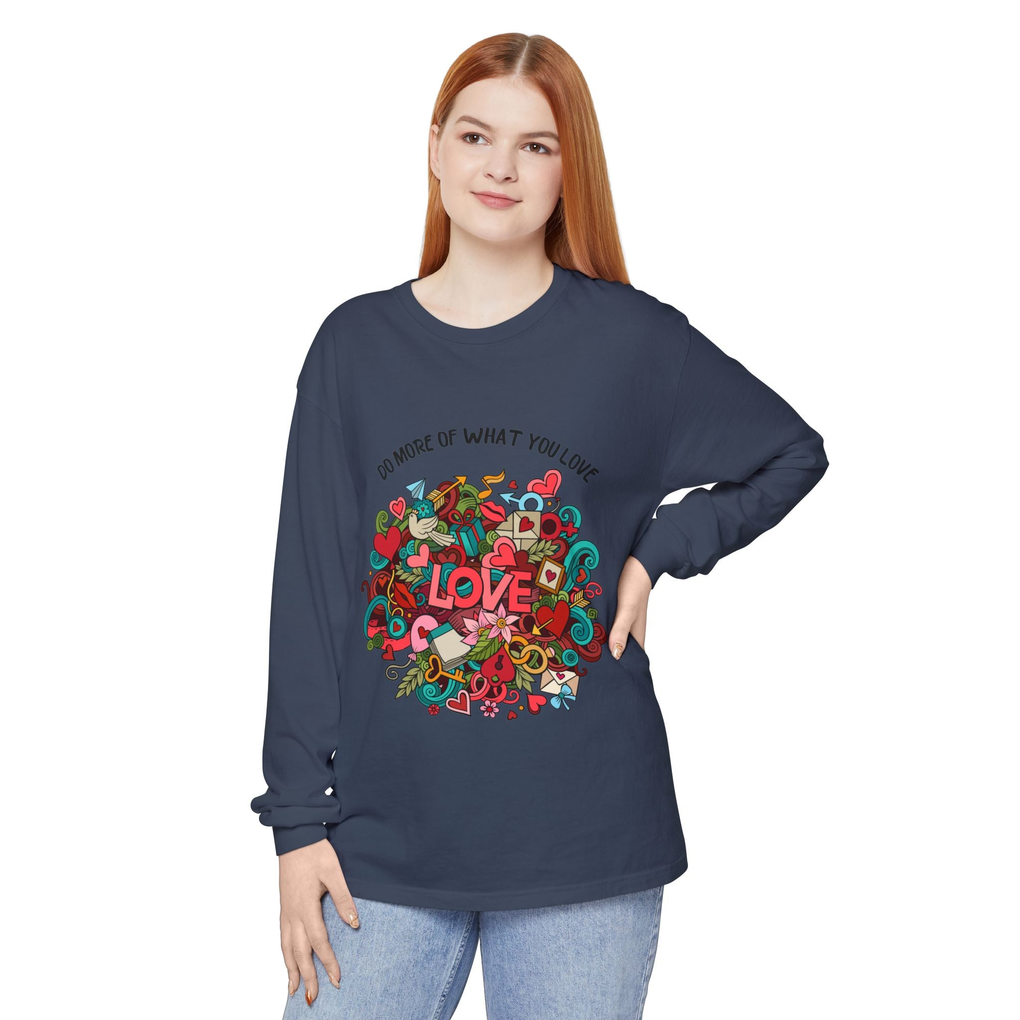 Love-Focused Unisex Long Sleeve Tee – Perfect for Casual Wear, Gifts, Self-Care Days, Birthdays, Love Celebrations, Everyday Comfort