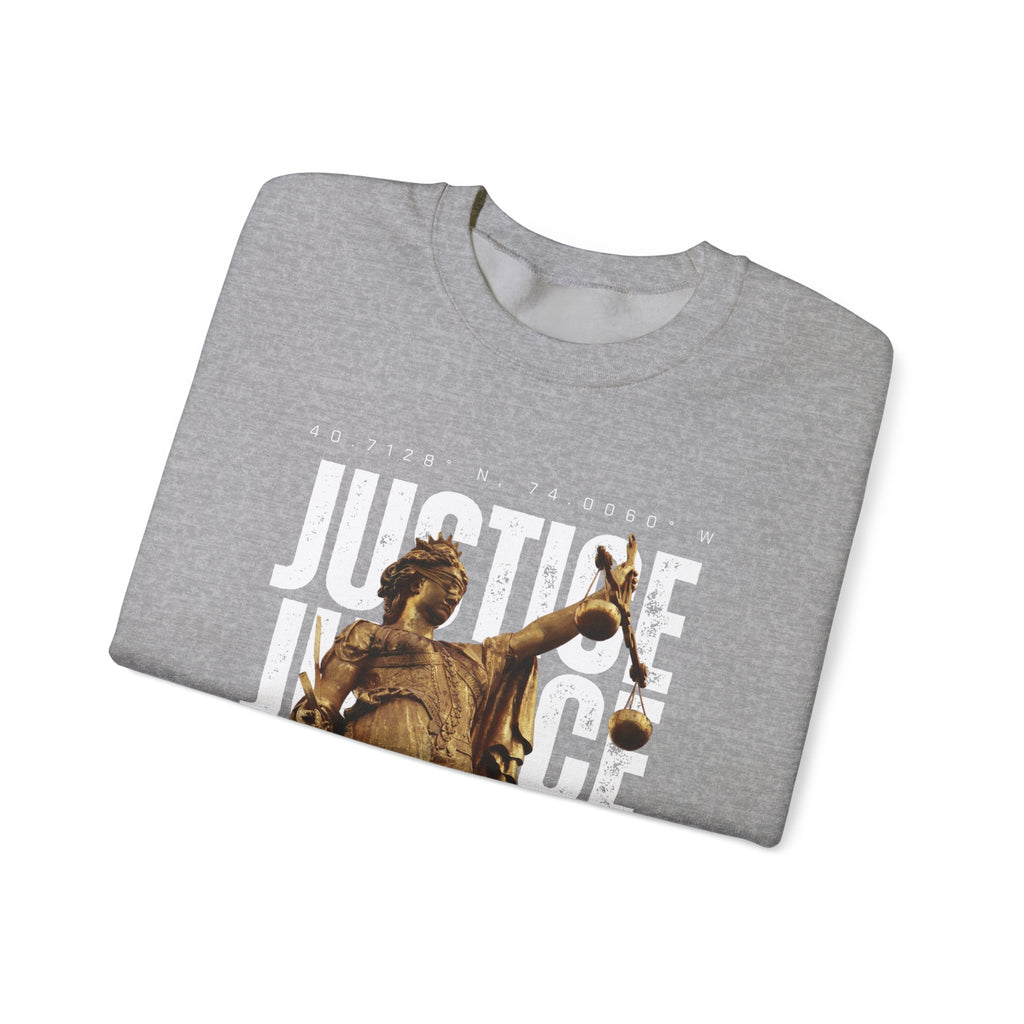 Justice-Themed Unisex Crewneck Sweatshirt | Statement Apparel for Activists, Social Justice, Casual Wear, Gifts, and Awareness