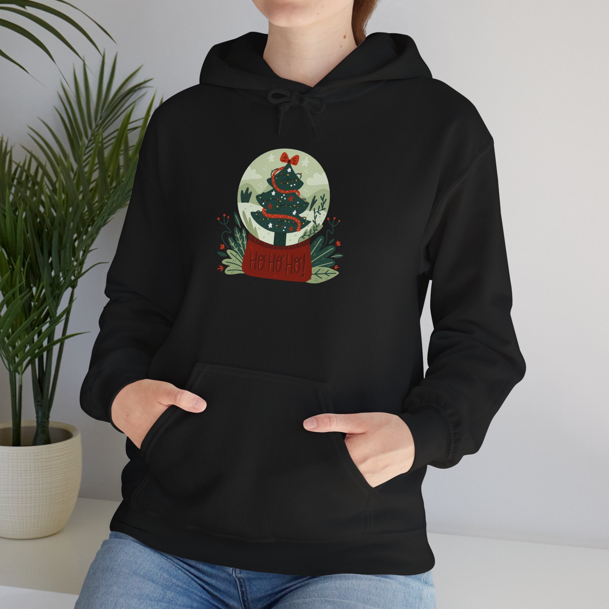 Cozy Holiday Hoodie with Snow Globe Design | Festive Gift, Winter Apparel, Christmas Sweatshirt, Unisex Hoodie, Seasonal Outfit