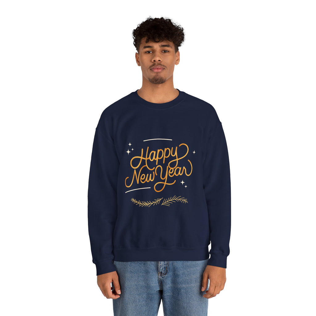 Happy New Year Unisex Crewneck Sweatshirt, Cozy Holiday Apparel, New Year Gift, Seasonal Fashion, Comfortable Sweater