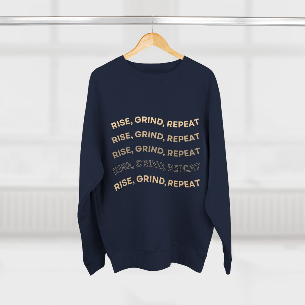 Rise, Grind, Repeat Sweatshirt | Cozy Motivational Crewneck | Perfect for Gym Lovers, Athletes, Gift for Friends, Casual Wear