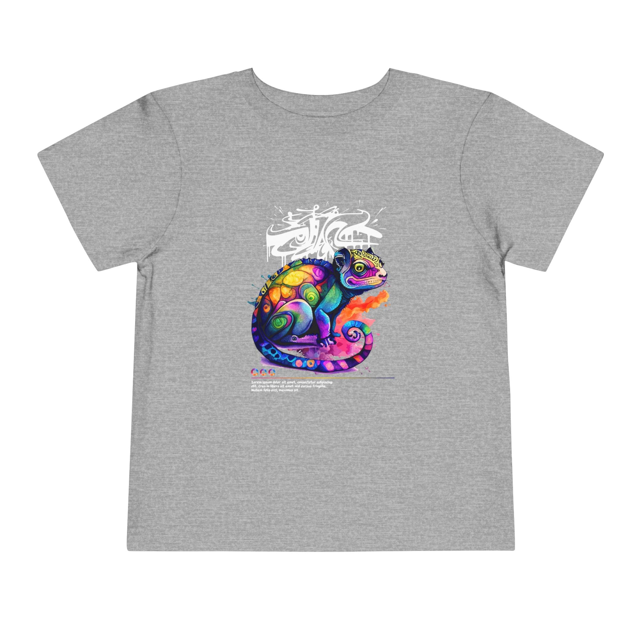 Colorful Chameleon Toddler Tee, Fun Kids Shirt, Vibrant Short Sleeve Tee, Birthday Gift, Summer Outfit, Playdate Wear