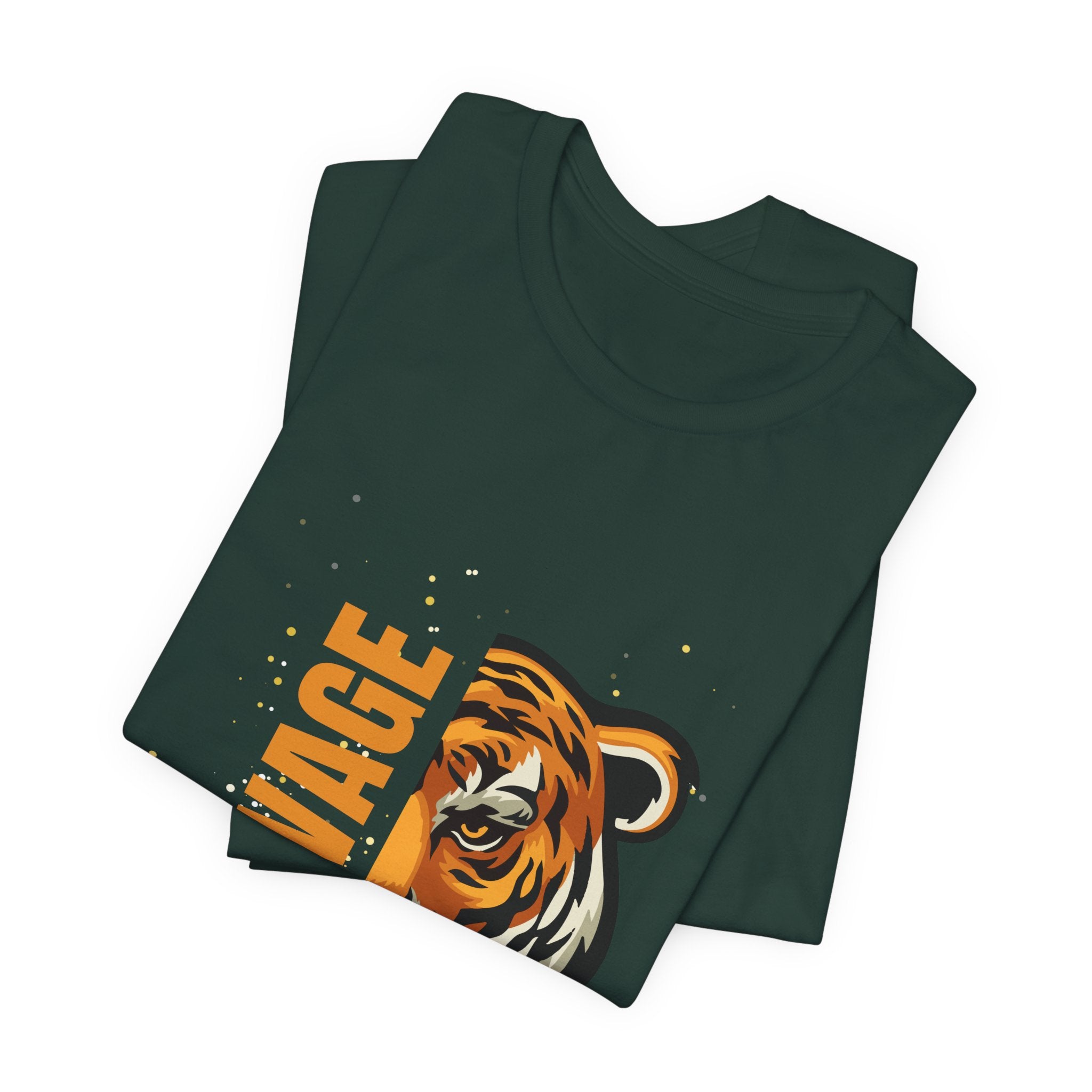 Savage Tiger Unisex Short Sleeve Tee, Animal Lover Shirt, Graphic Tee for Wildlife Fans, Edgy casual wear, Birthday Gift, Eco Adventure Tee