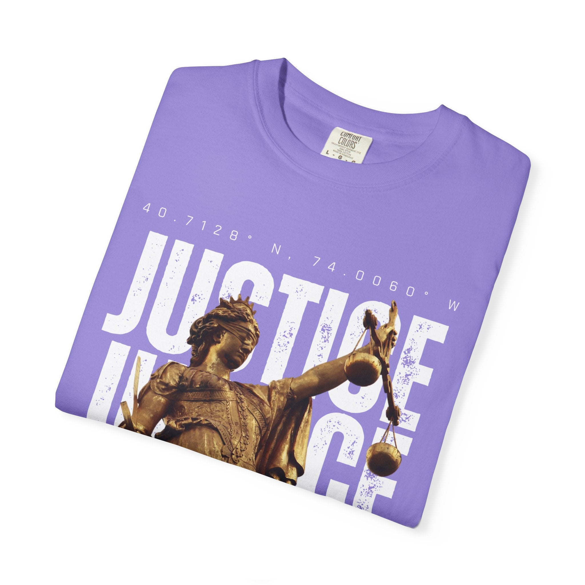 Justice Statue Unisex T-shirt, Casual Wear, Inspirational Gift, Equality Shirt, Art-Inspired Clothing, Birthday Gift, Statement Tees