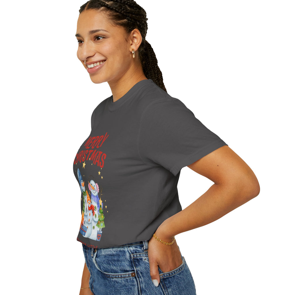 Merry Christmas Unisex Garment-Dyed T-shirt, Cozy Holiday Tee, Festive Winter Apparel, Christmas Gift, Seasonal Fashion