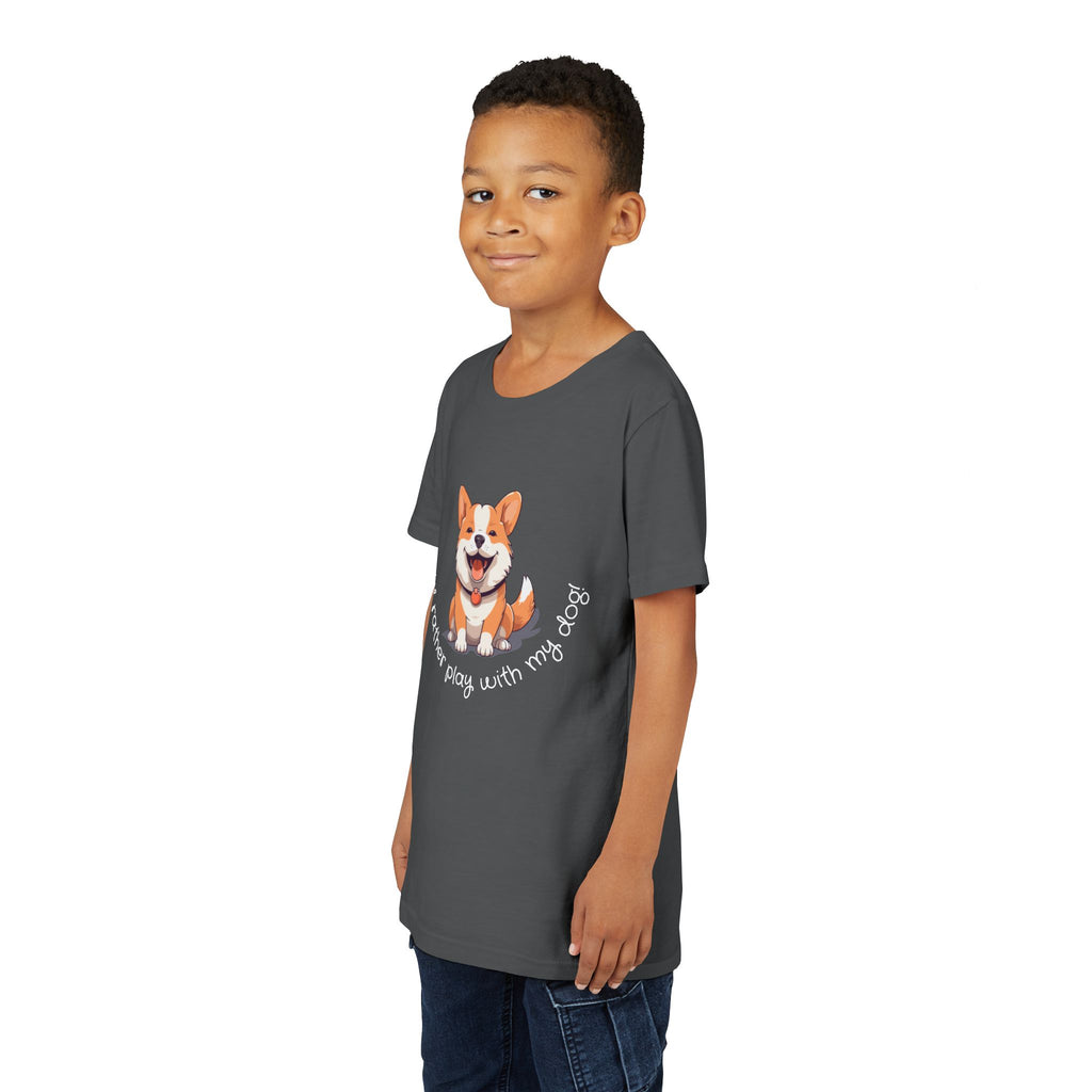 Youth Dog Lover Tee, Kids Corgi Shirt, Playful Dog T-Shirt, Pet Lover Gift, Children's Animal Apparel