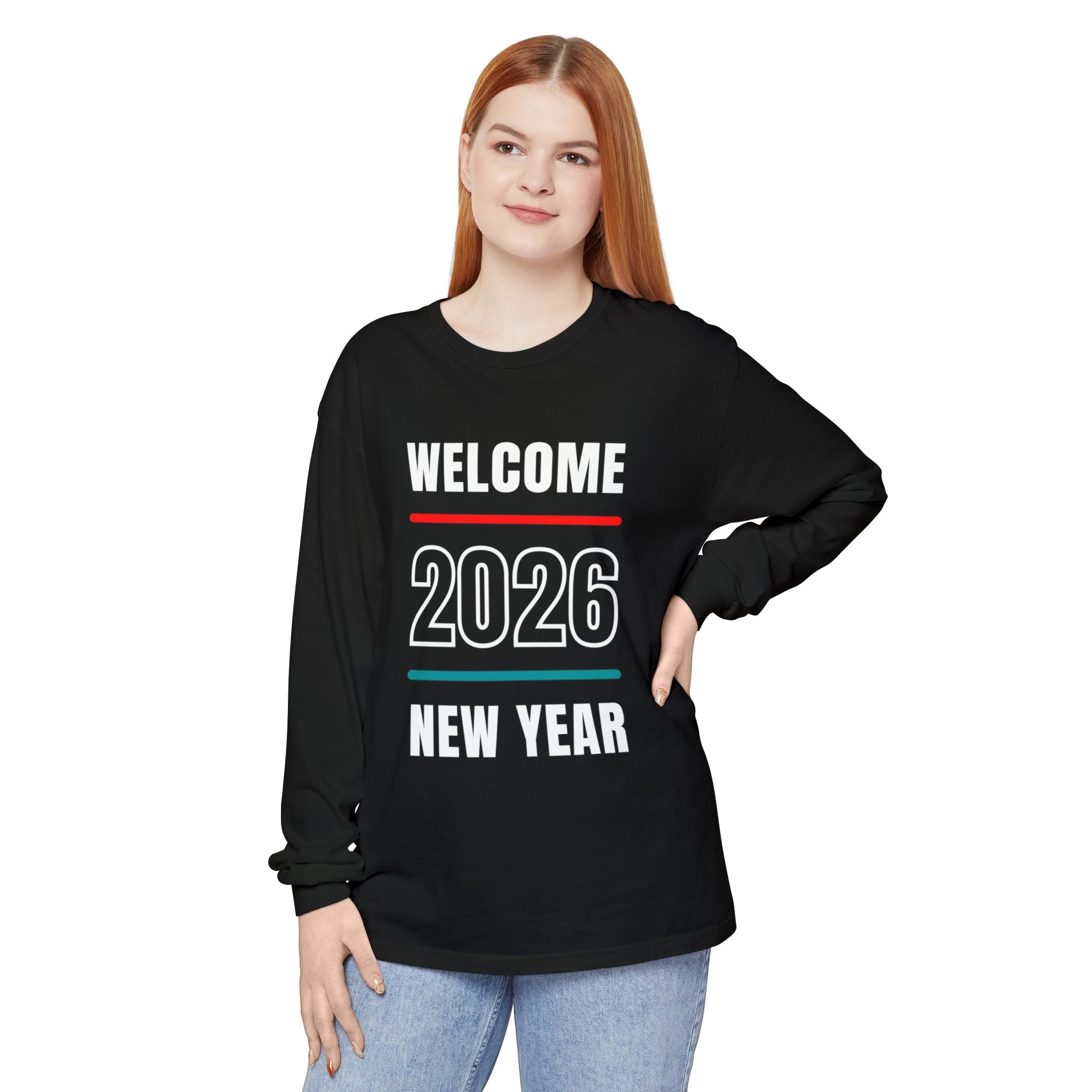 2026 New Year Long Sleeve T-Shirt | Unisex Cotton Tee for Celebration, Holiday Gift, Festive Apparel, Casual Wear