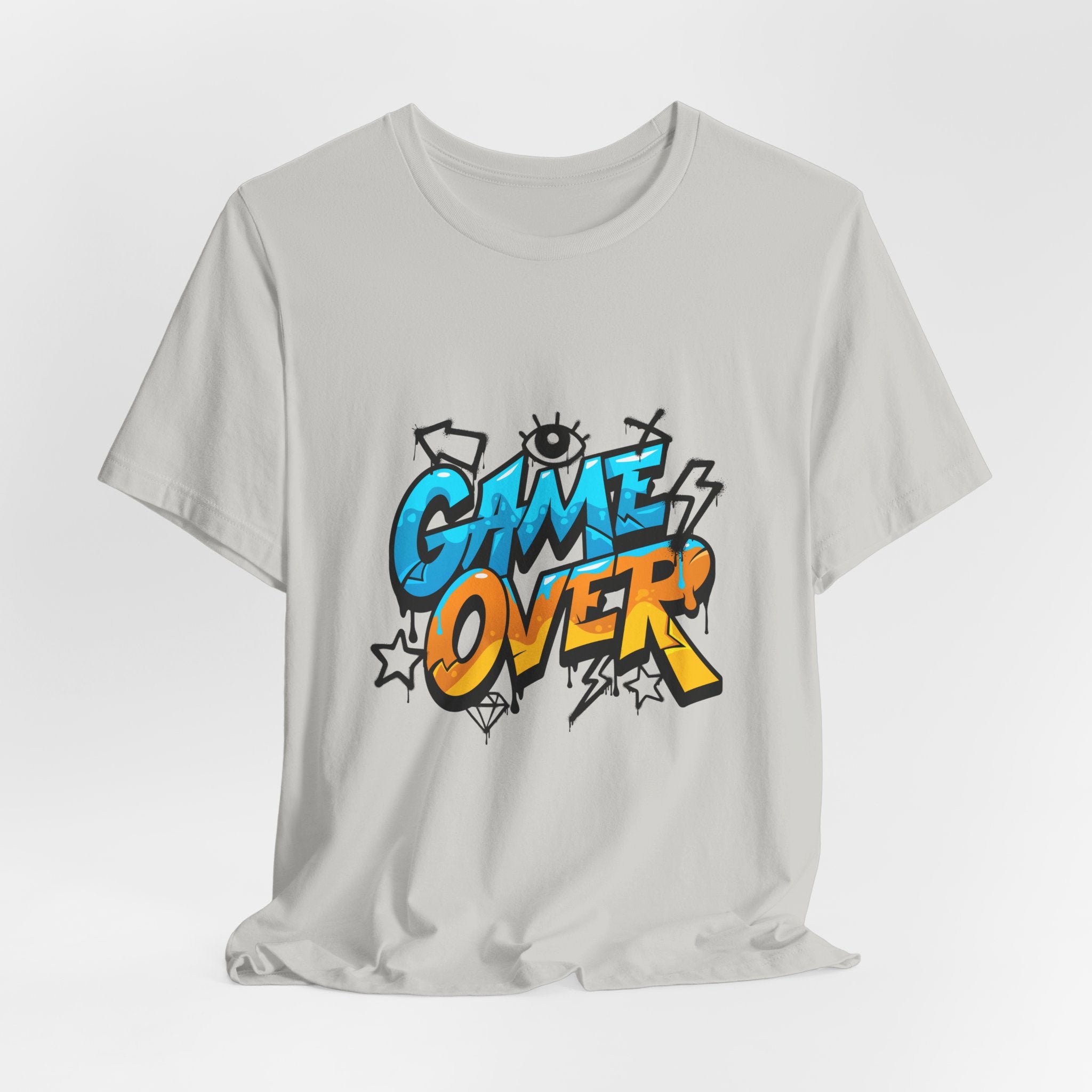 Game Over Unisex Jersey Short Sleeve Tee, Fun Graphic Tee, Gamer Gift, Casual Wear, Birthday Gift, Playful Fashion