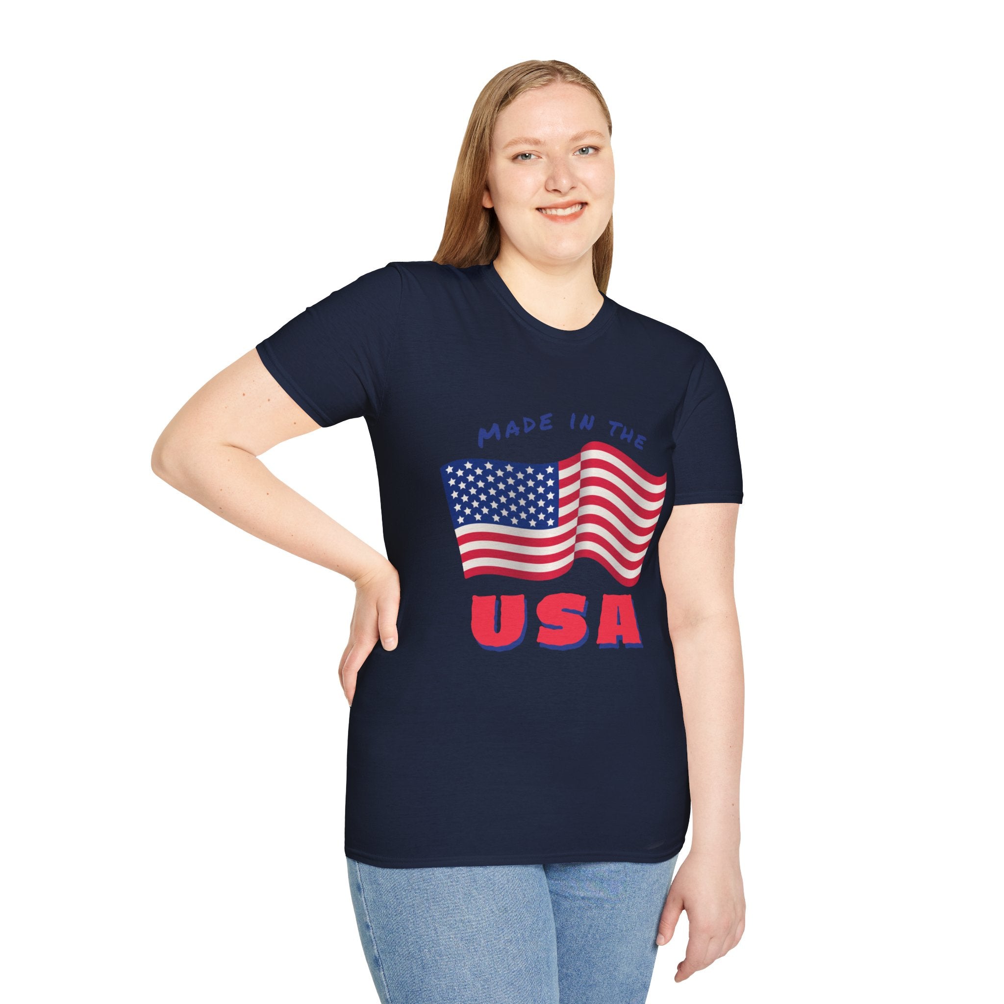 Patriotic Unisex T-Shirt, USA Flag Tee, Made in the USA Shirt, Independence Day Apparel, Gift for Veterans, Casual Wear