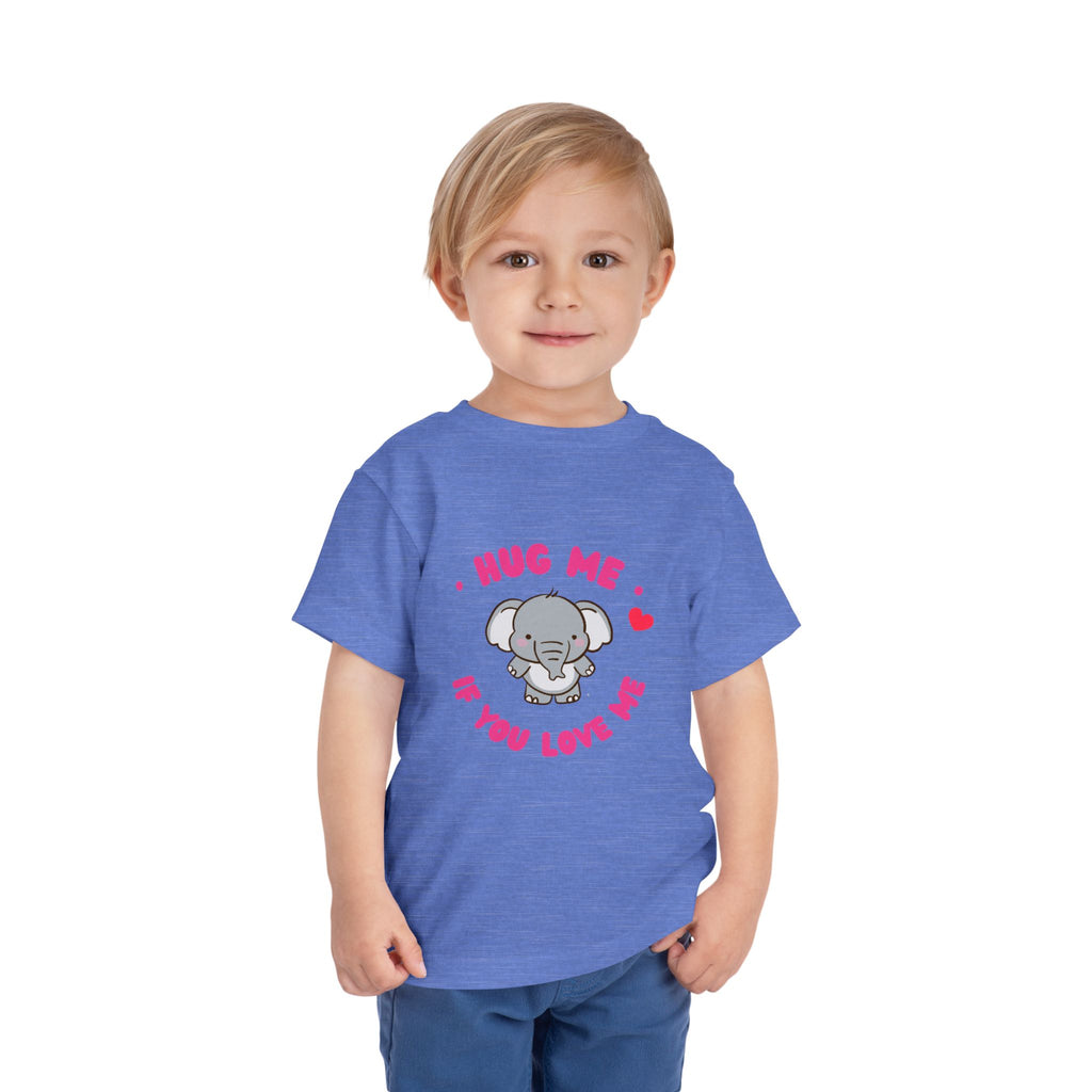 Cute Toddler Tee with Elephant Design - Perfect Gift for Birthdays, Playdates, or Library Visits, Hug Me If You Love Me, Kids Apparel, [...]