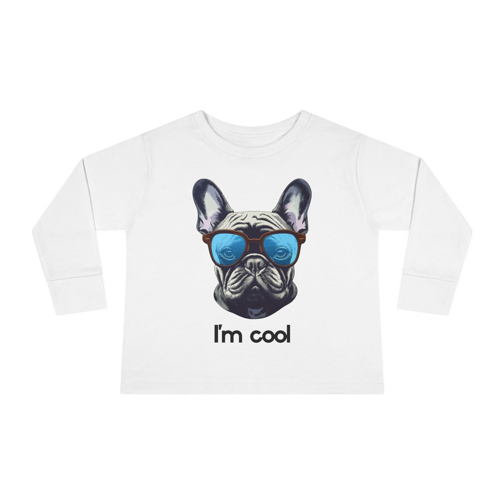 Cool Toddler Long Sleeve Tee with Fun Dog Design, Children's Gift, Playful Tee, Cute Apparel, Pet Lover Gift