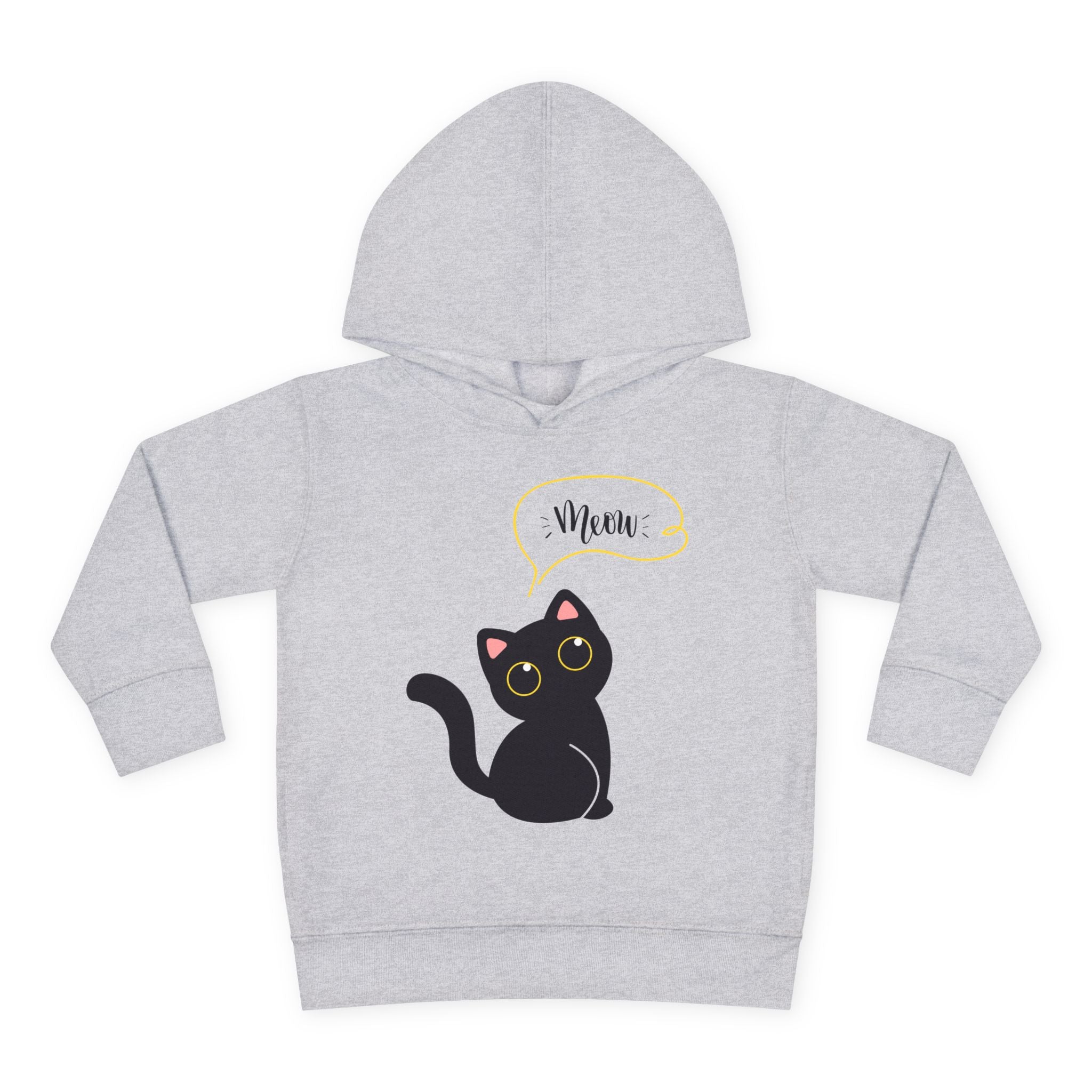 Black Cat Toddler Fleece Hoodie, Cute Kids Pullover, Cat Lover Gift, Birthday Present, Cozy Toddler Clothes