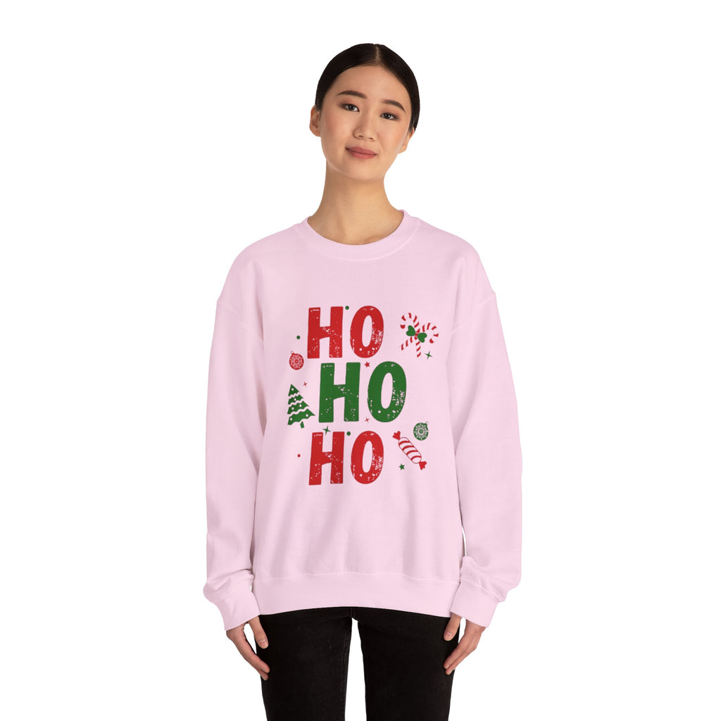 Festive Ho Ho Ho Sweatshirt for Holiday Cheer, Christmas Gift, Cozy Winter Apparel, Family Gatherings, Unisex Holiday Sweatshirt