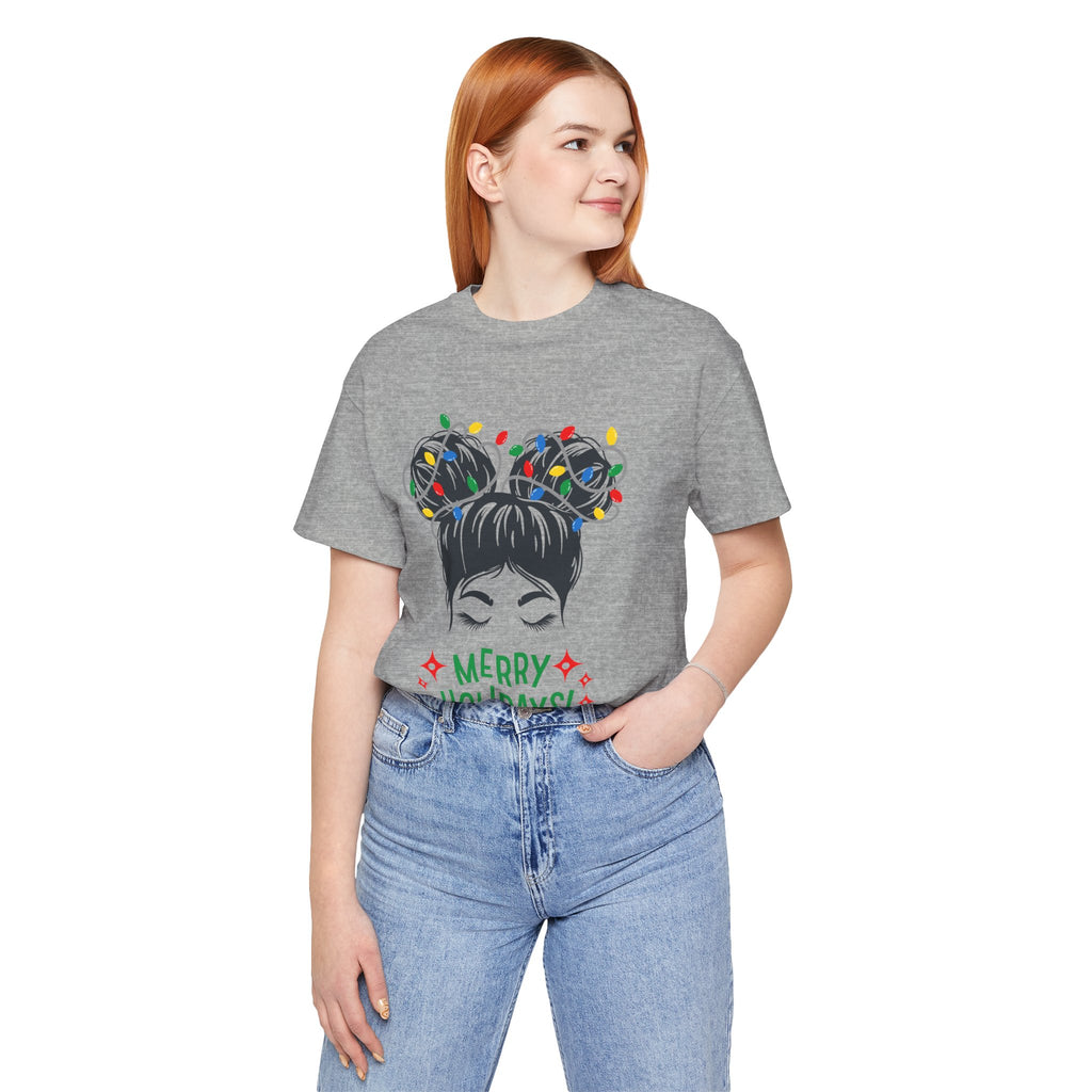 Festive Holiday Tee - Merry Holidays Graphic, Unisex Jersey Short Sleeve Shirt, Christmas Apparel, Seasonal Gift, Cozy Vibes