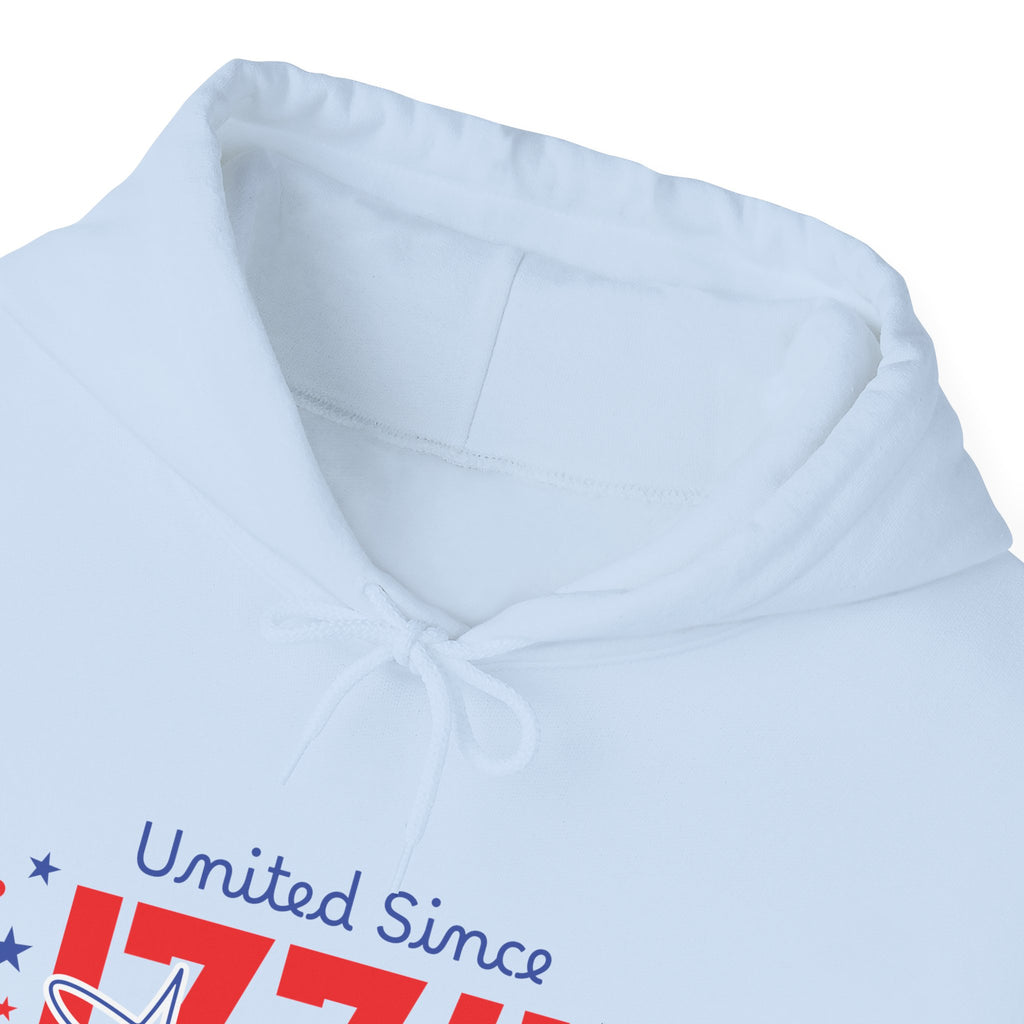 Patriotic Hooded Sweatshirt - United Since 1774, Unisex Pullover, 4th of July Gift, Cozy Fall Apparel, Red White Blue Hoodie