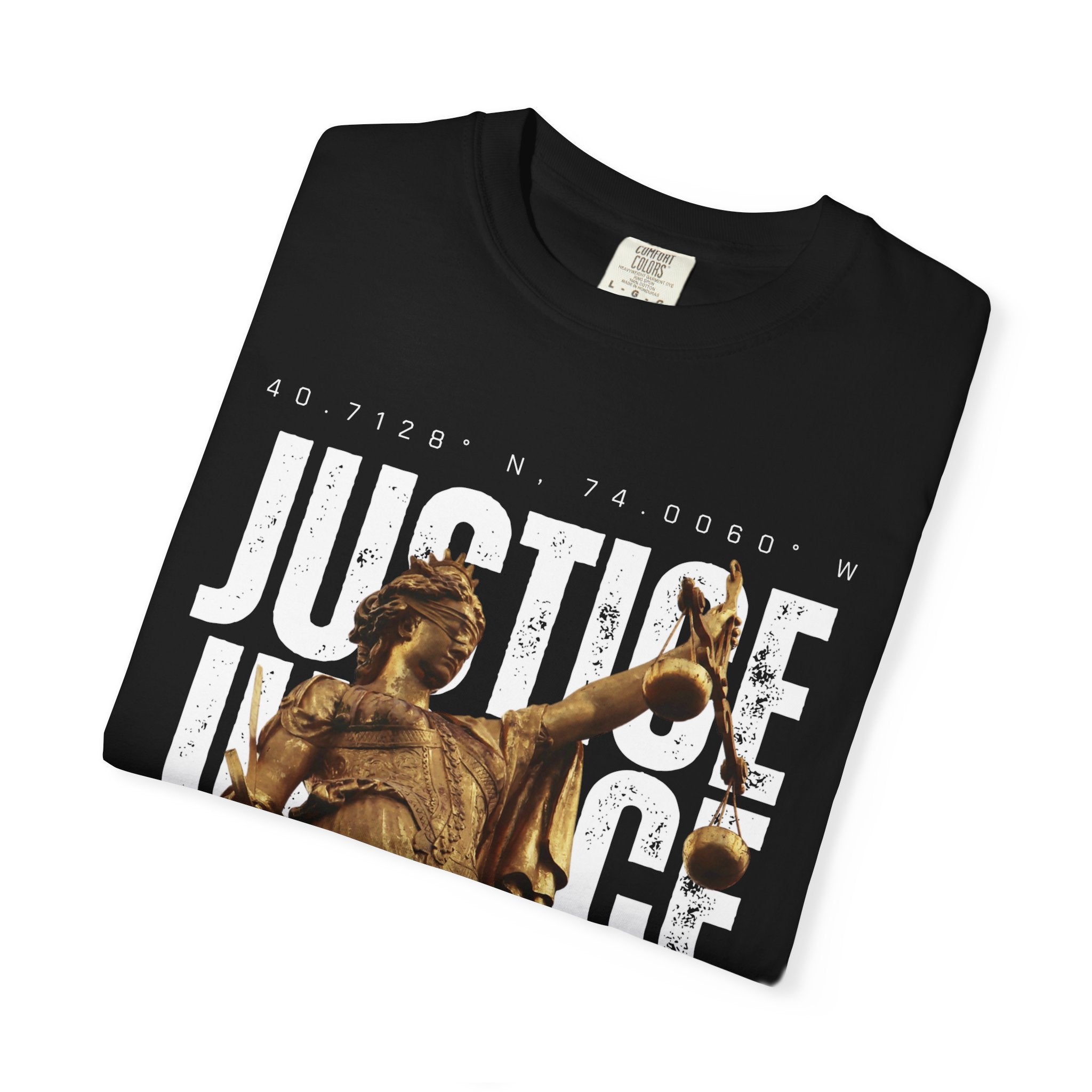 Justice Statue Unisex T-shirt, Casual Wear, Inspirational Gift, Equality Shirt, Art-Inspired Clothing, Birthday Gift, Statement Tees