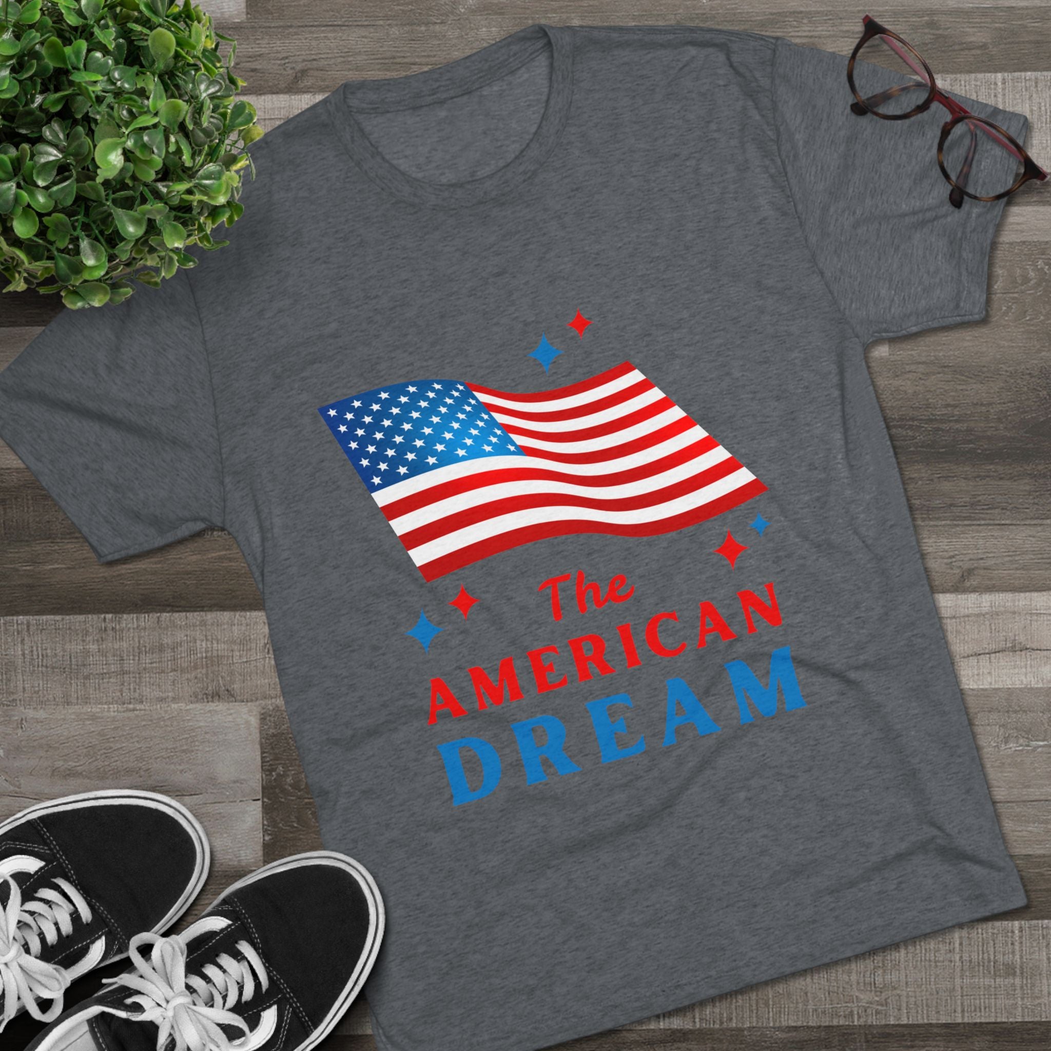 American Dream Unisex Crew Tee, Patriotic Shirt, Independence Day Tee, Casual Summer Top, Gift for Proud Americans