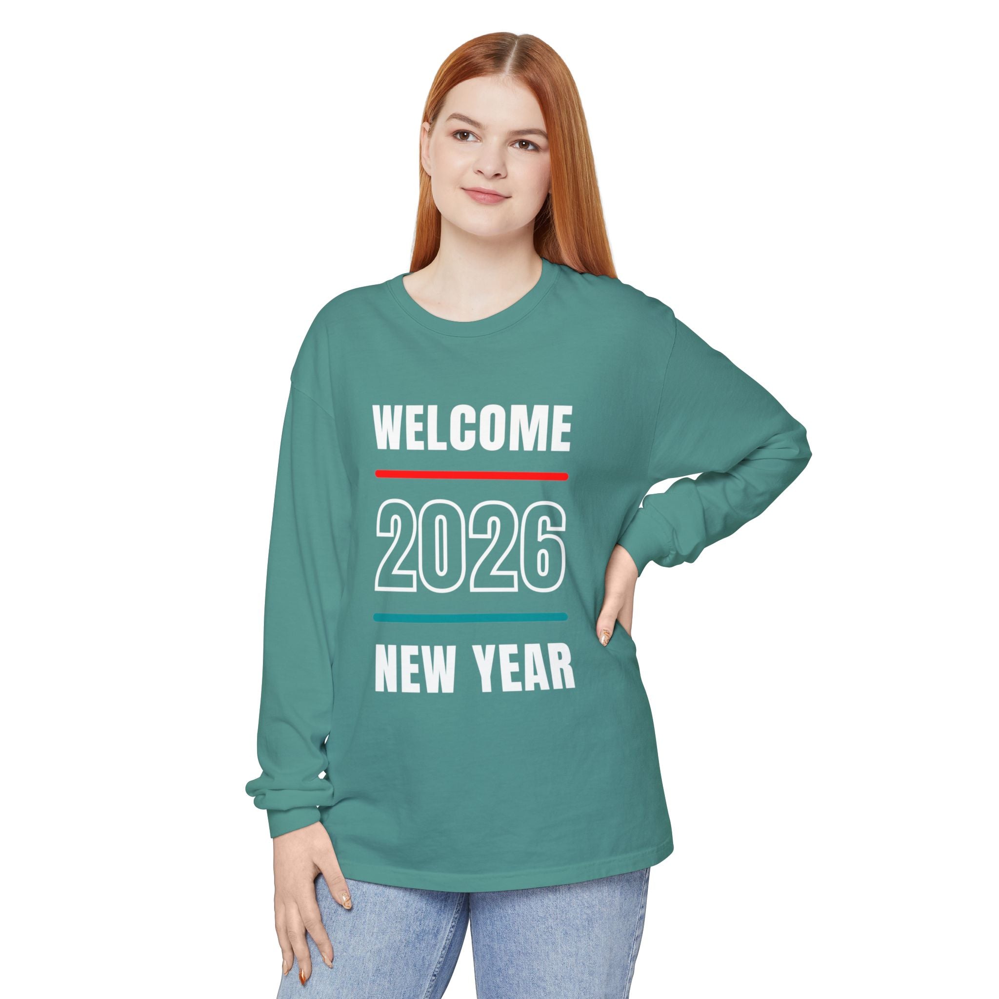 2026 New Year Long Sleeve T-Shirt | Unisex Cotton Tee for Celebration, Holiday Gift, Festive Apparel, Casual Wear